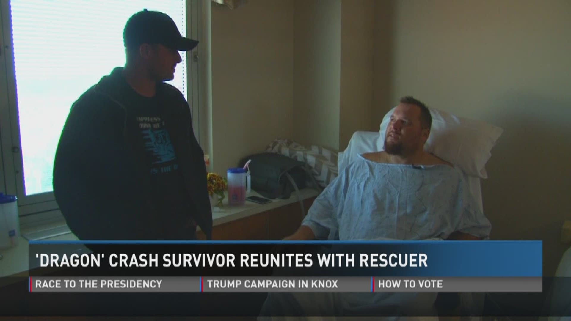 A week after a motorcycle crash that left him stranded in a remote region, a man was able to meet the man who came to his rescue.