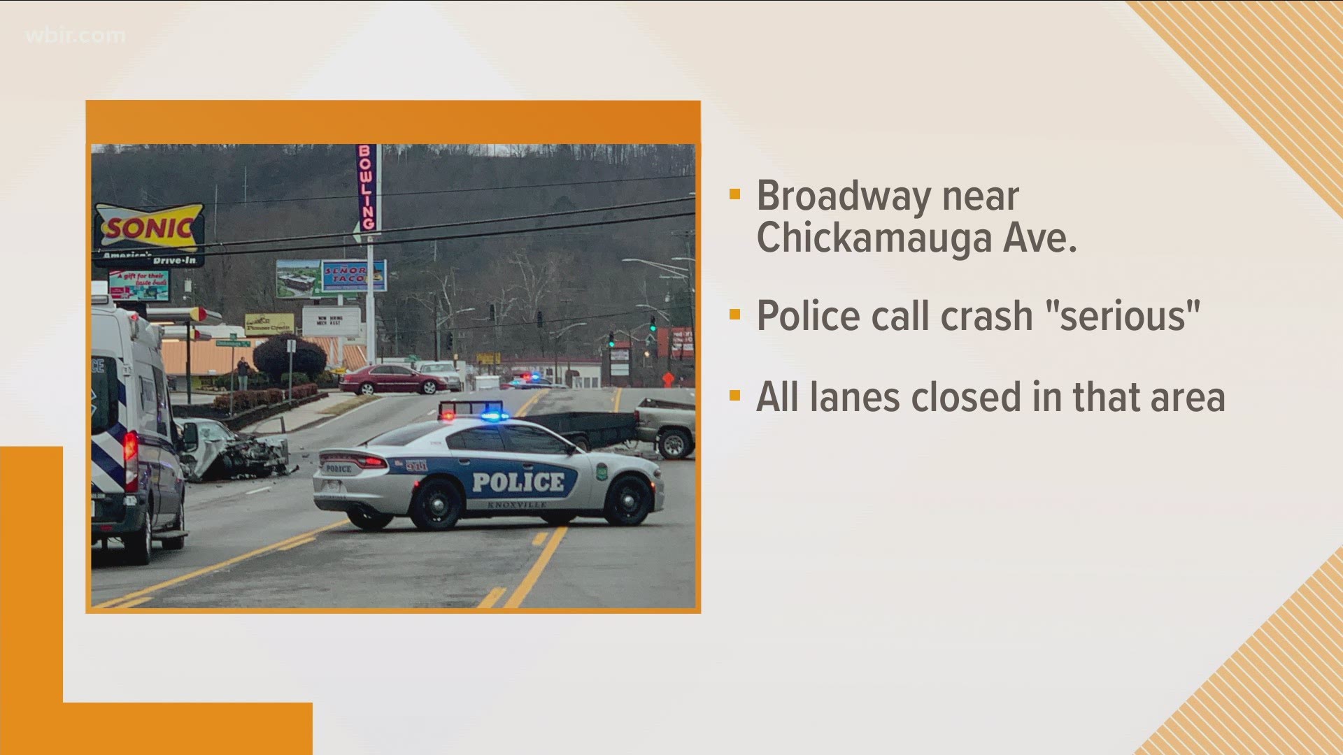 It happened near Chickamauga Avenue. Police called the crash "serious."