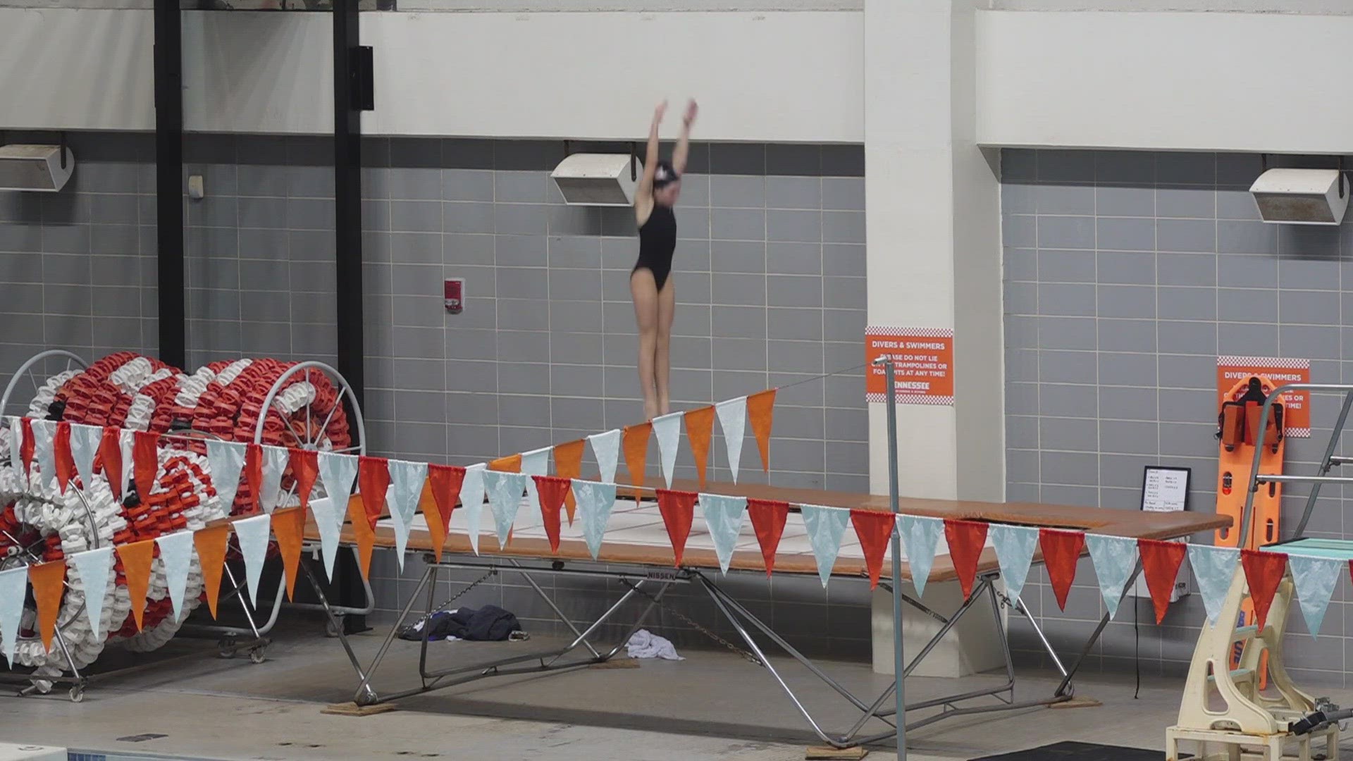 11-year-old ElliReese has been diving since she was 7 years old.