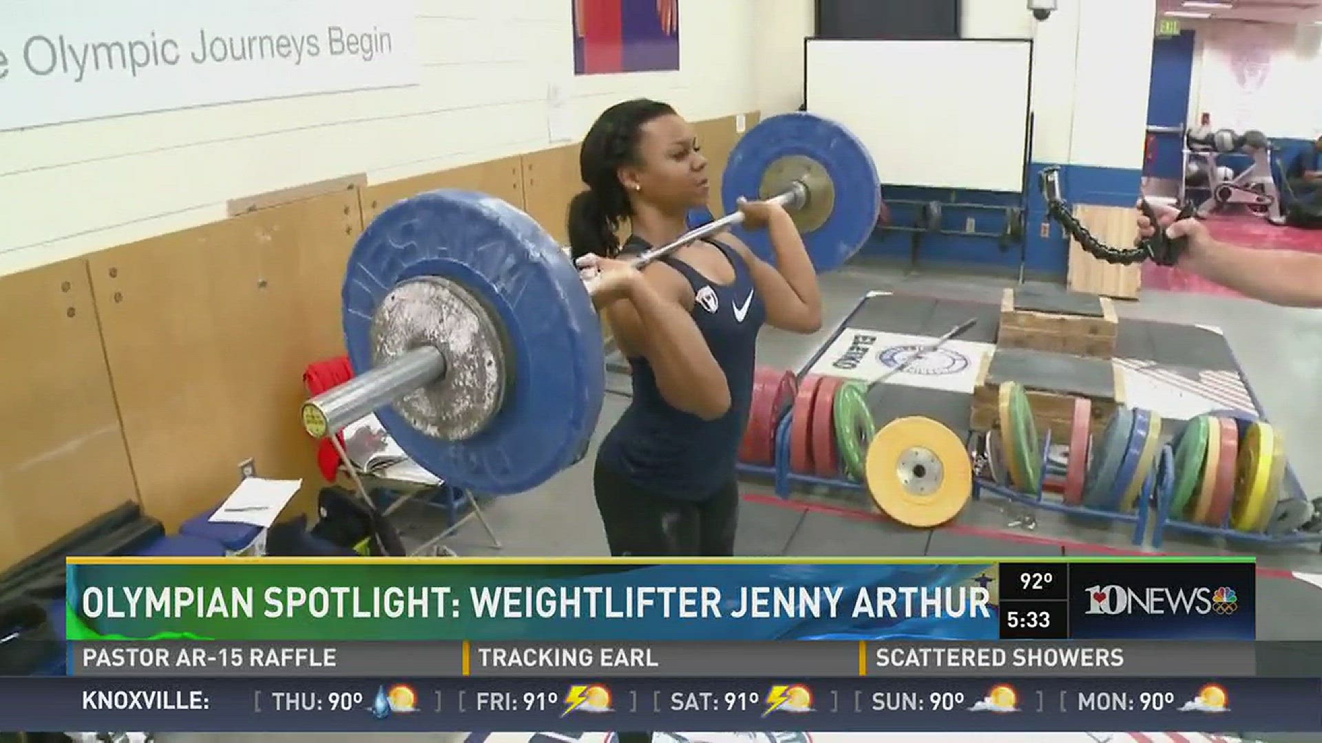 Gainesville native Jenny Arthur will represent the United States in the 75kg weightlifting class in Rio. She will lift almost three times her body weight in competition. August 3, 2016.
