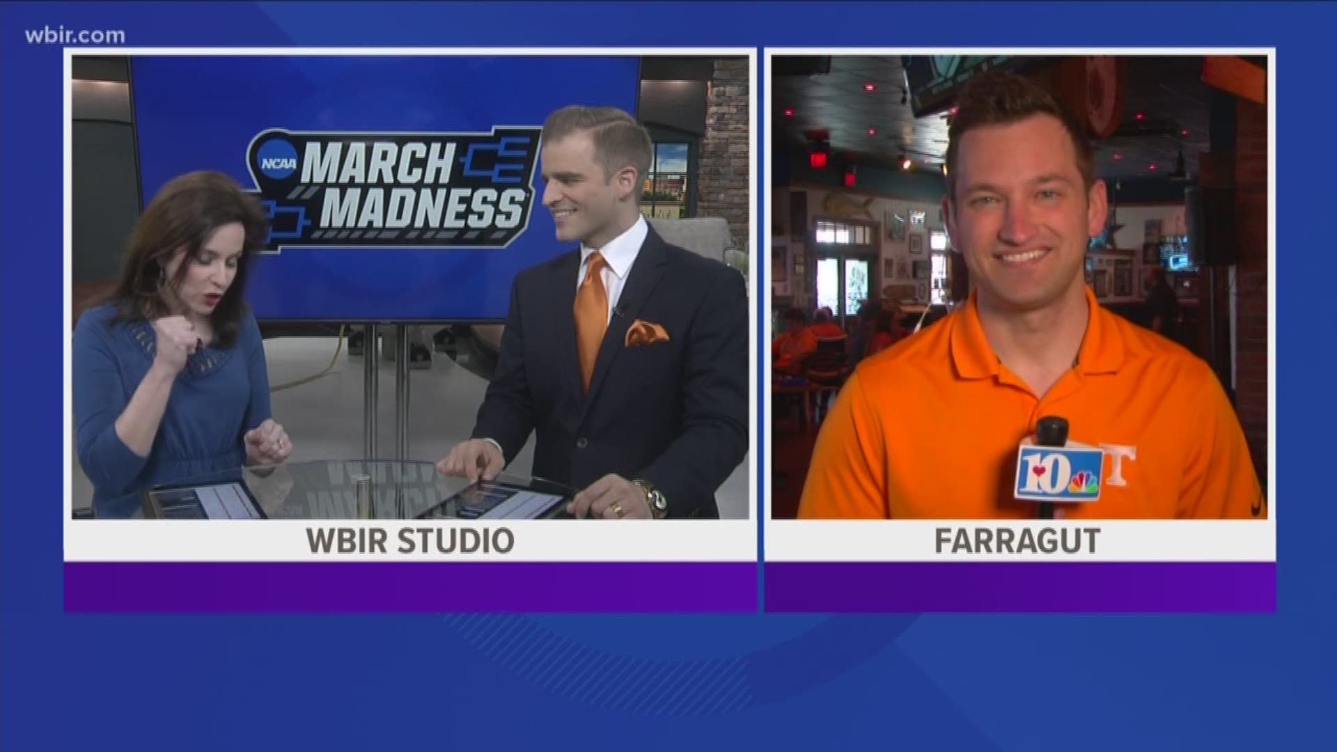 March Madness is upon us. Sean Franklin checks in with Vol fans watching the game at Wild Wings Cafe in Farragut and how one business helped treat folks to a day of basketball watching. March 22, 2019-4pm