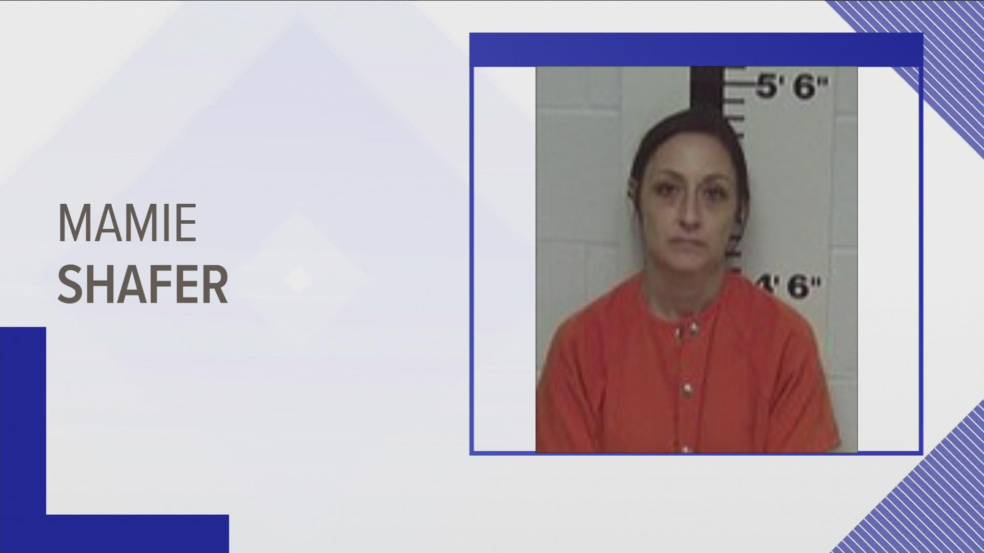 Mamie Shafer was arrested on charges of having a firearm as a convicted felon.