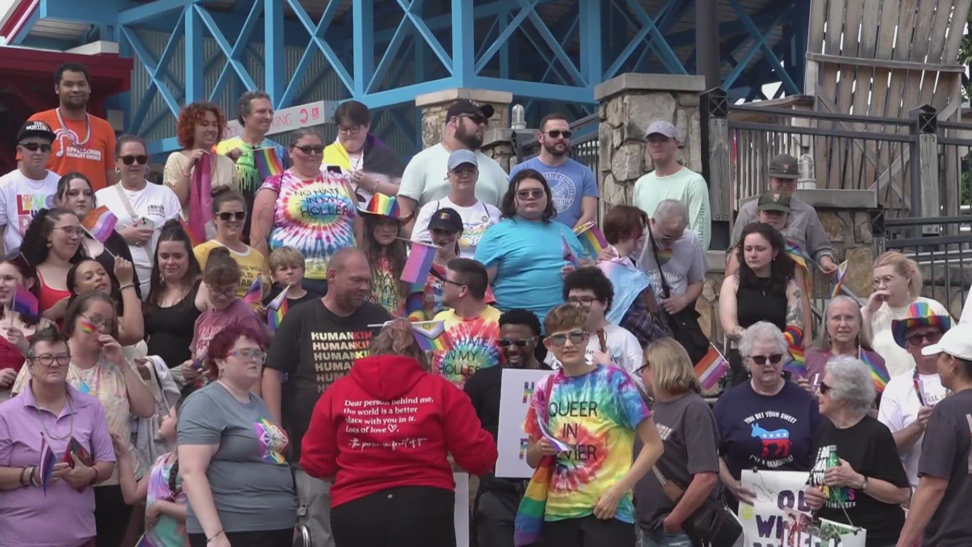 Several people took to the streets in Gatlinburg to show support for the LGBTQ community.