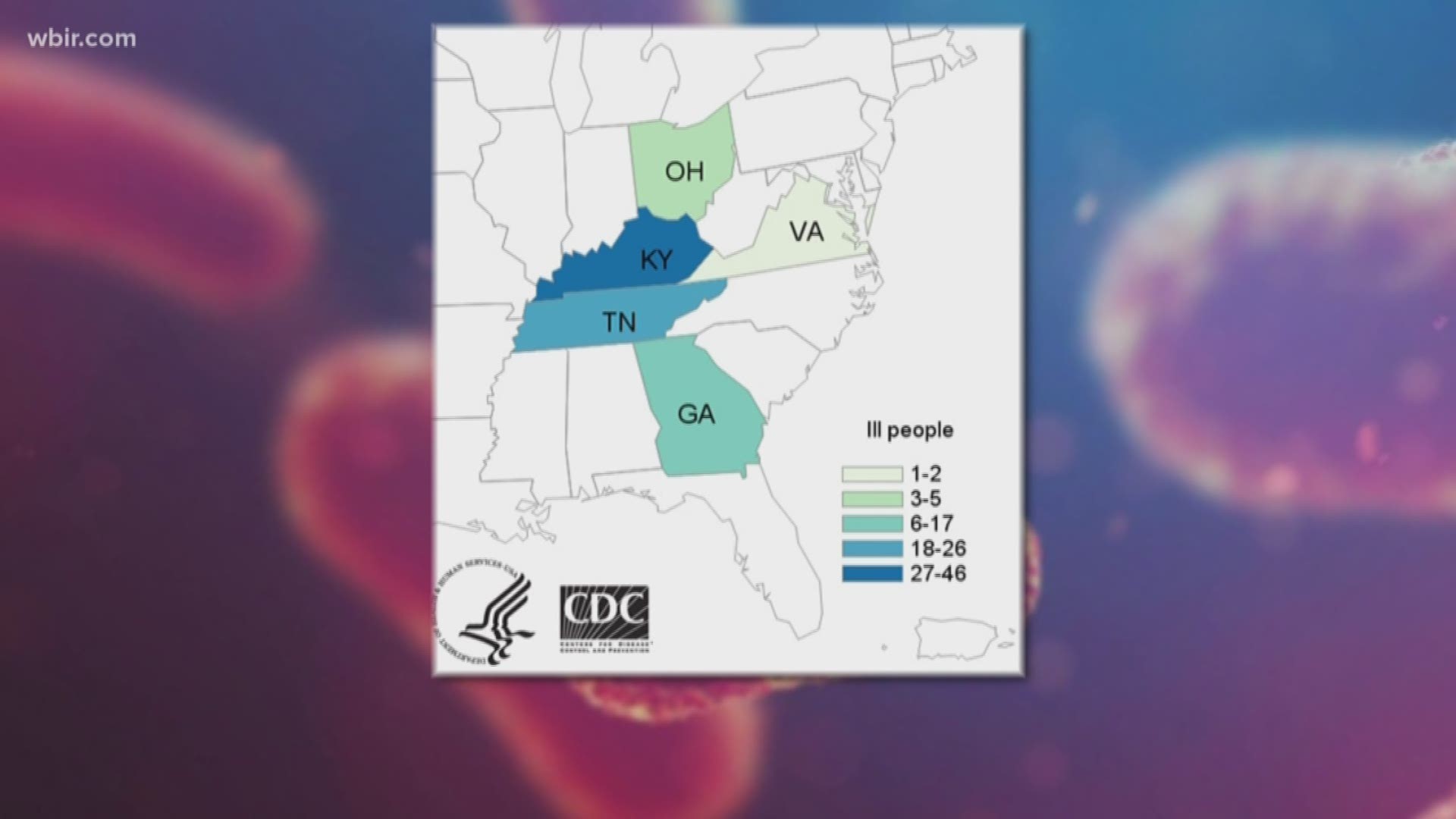 The CDC is warning of an E. Coli outbreak in the U.S., with 26 of 96 reported cases coming from Tennessee.
