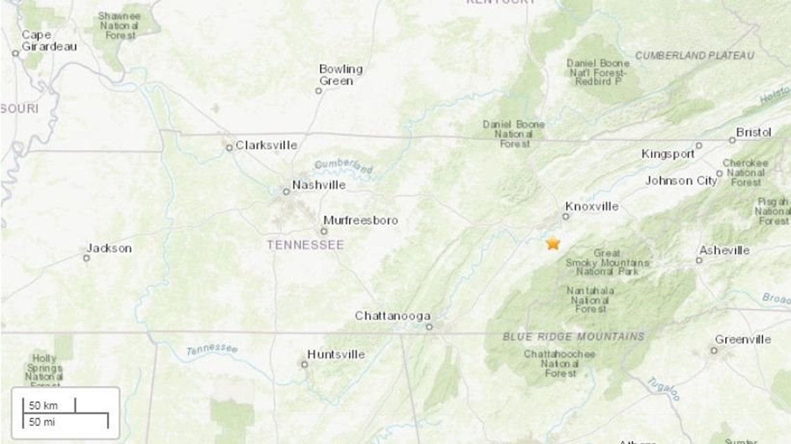 2.1 magnitude earthquake recorded in Maryville | wbir.com