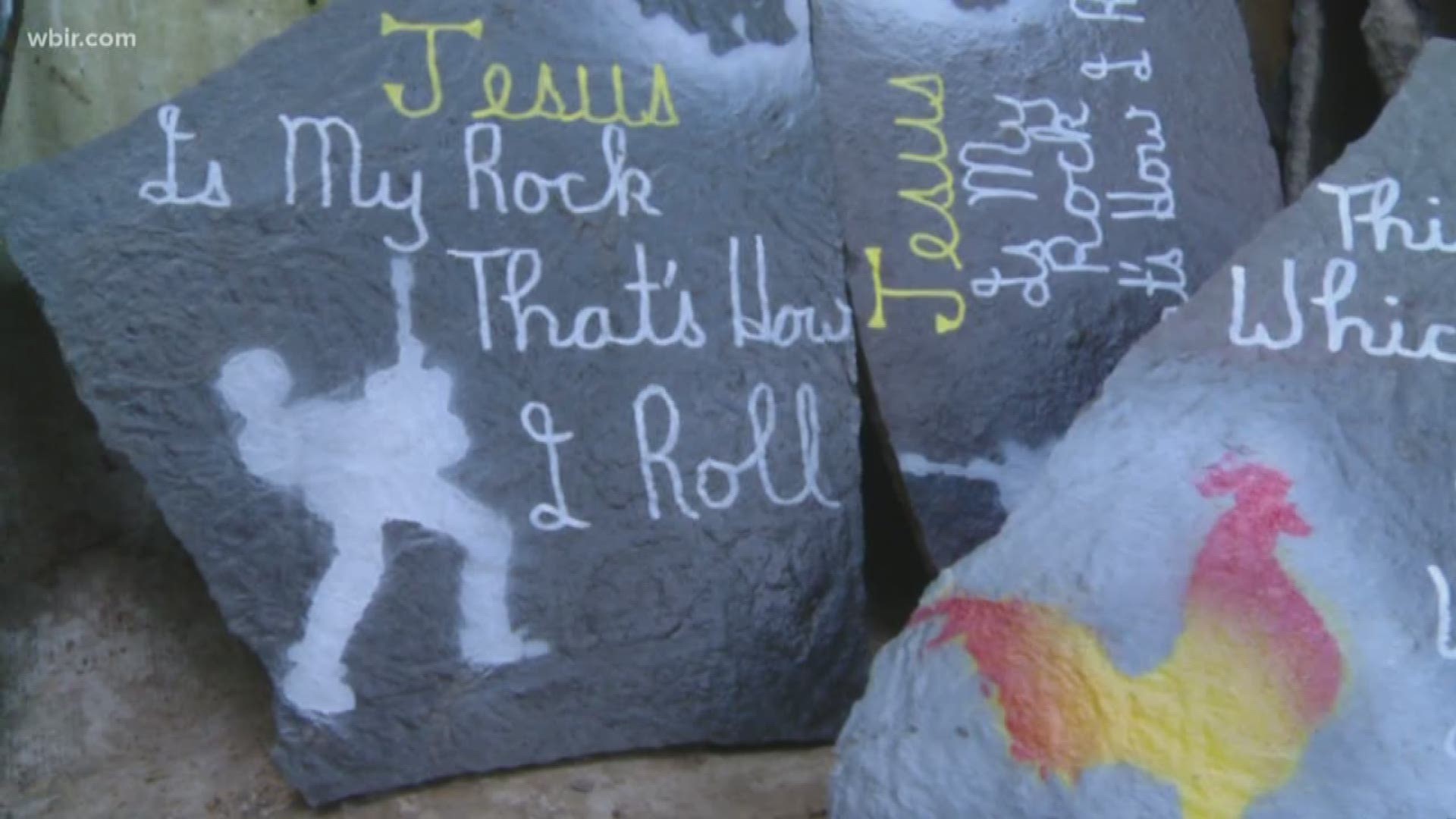 They're just rocks.but these scripture-covered stones are making a big impact on people in Rugby and Jamestown, Tennessee