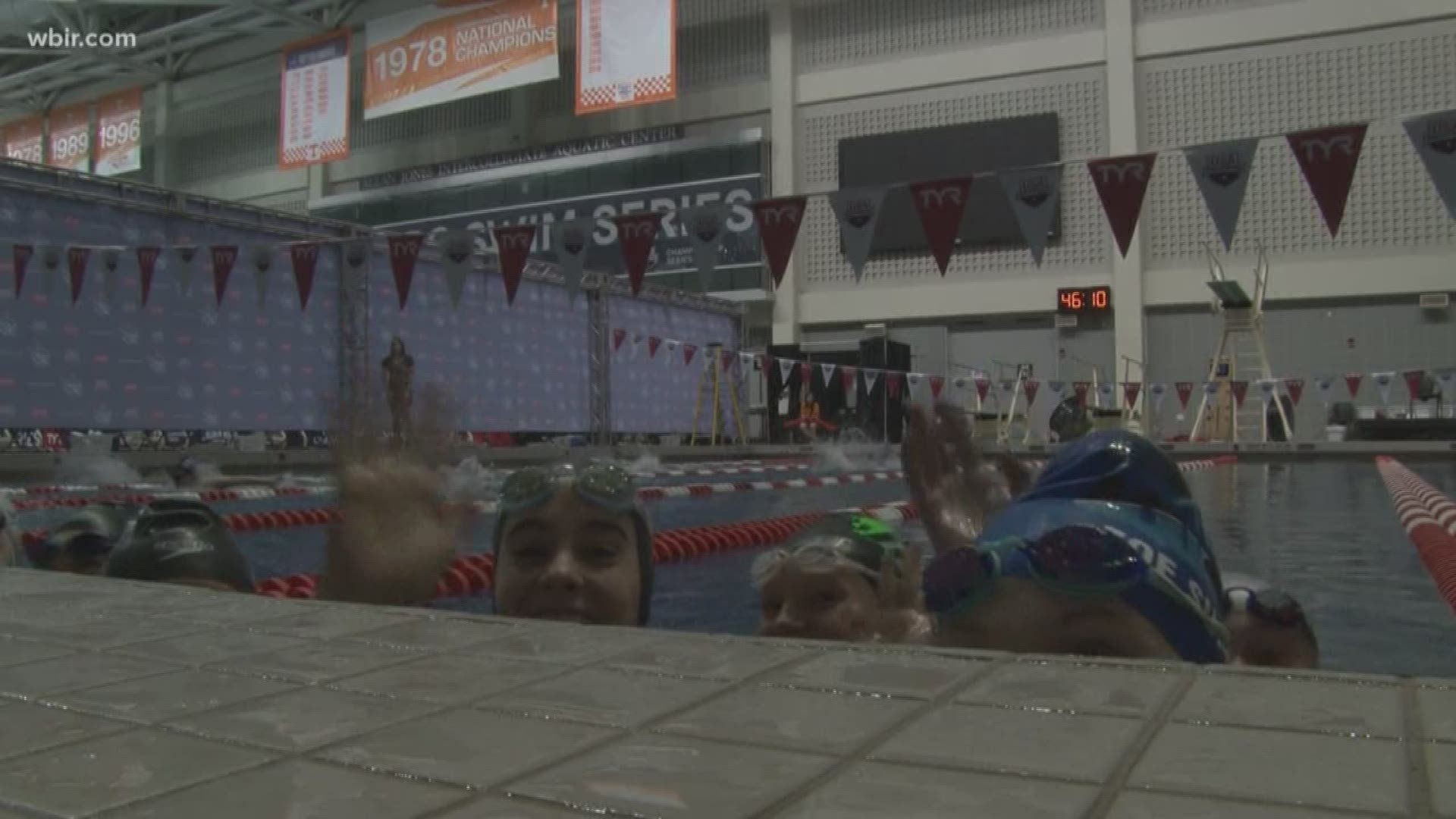 Young swimmers from East Tennessee got a chance to get expert tips from the athletes before the meet wrapped up today.