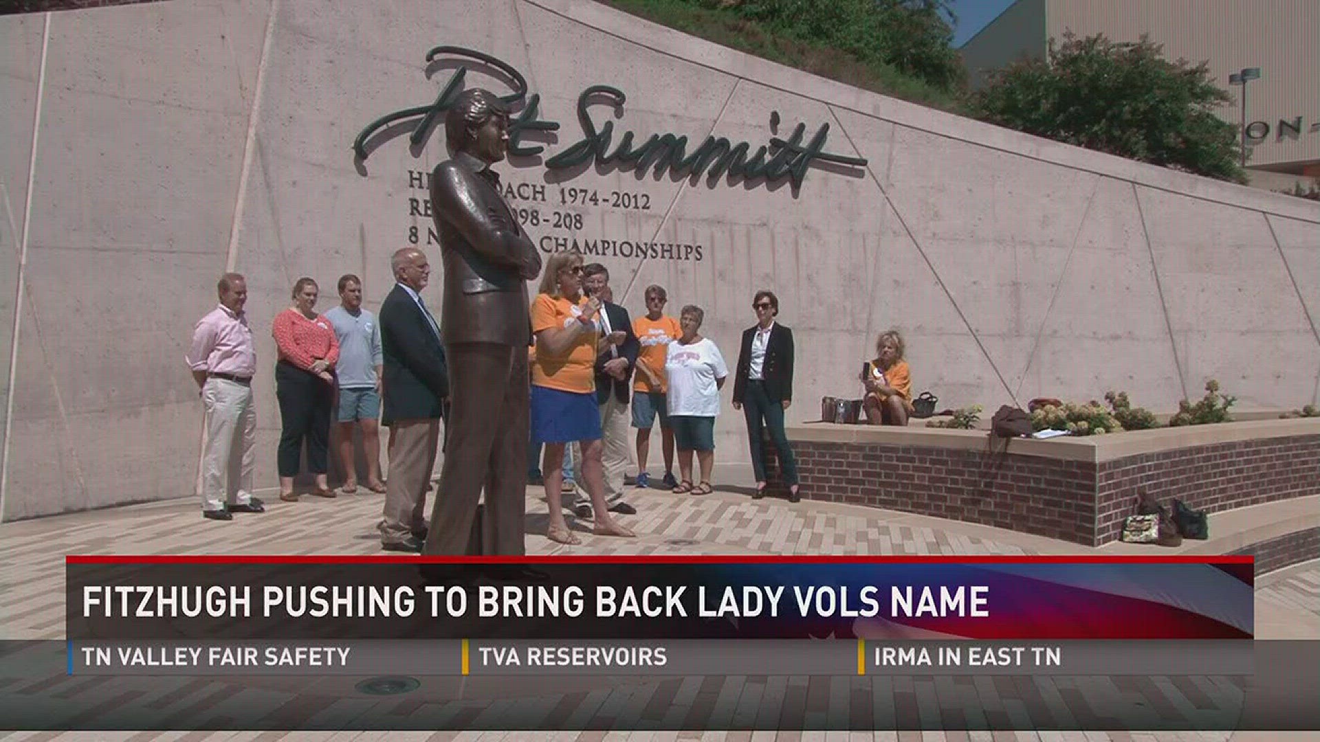 Fitzhugh, D-Ripley,  joined Bring Back the Lady Vols organizers today in front of the Pat Summitt statue on the University of Tennessee's campus.