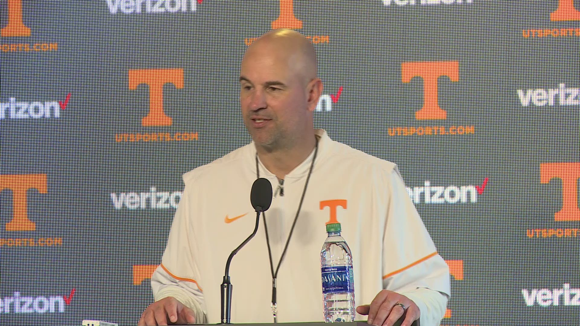 Vols head coach Jeremy Pruitt talks to the media after the 13th practice of spring 2018.