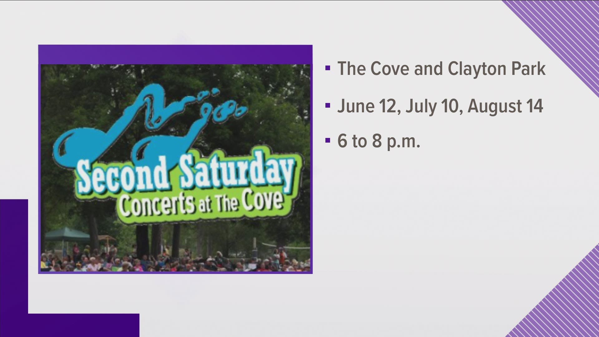 Knox County has announced the lineup for the Second Saturday concert series. They will be free, and there will be one concert per month through August.
