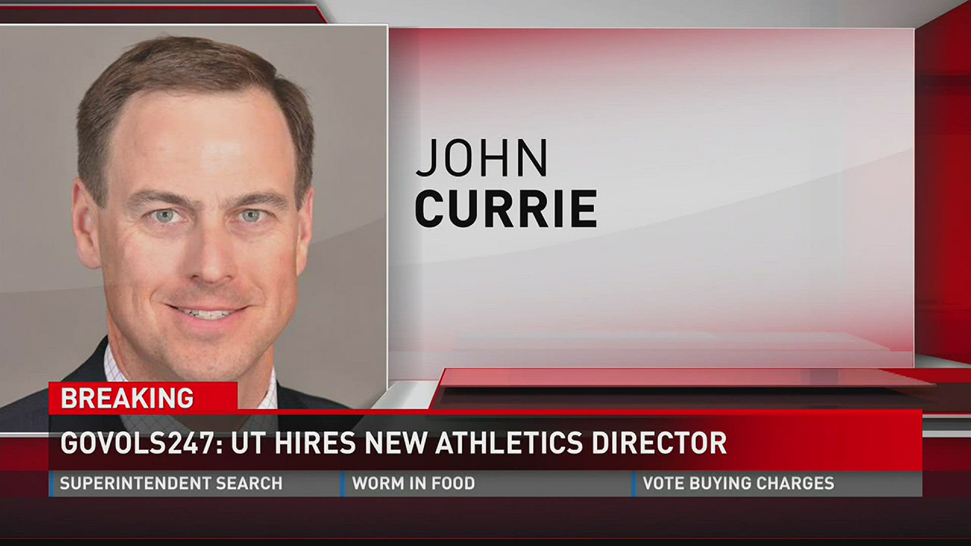 The University of Tennessee has named John Currie as its new director of athletics, multiple sources have told our partners at GoVols247. (2/28/17 Noon)