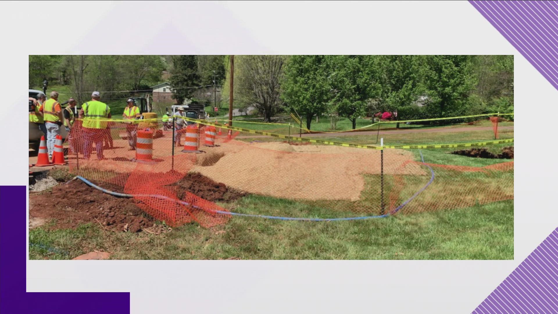 Within a day, crews fixed a big sinkhole causing problems in south Knox County.