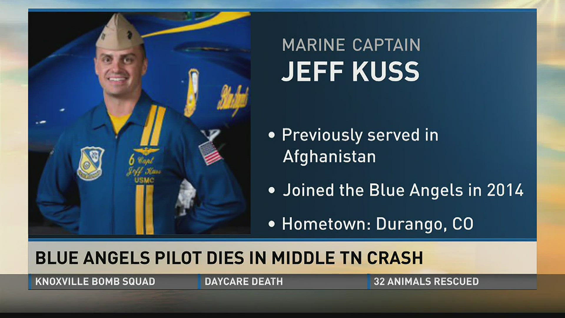 Flags are at half-staff Friday morning at the Smyrna Airport for a U.S. Navy Blue Angels pilot who died in a jet crash.