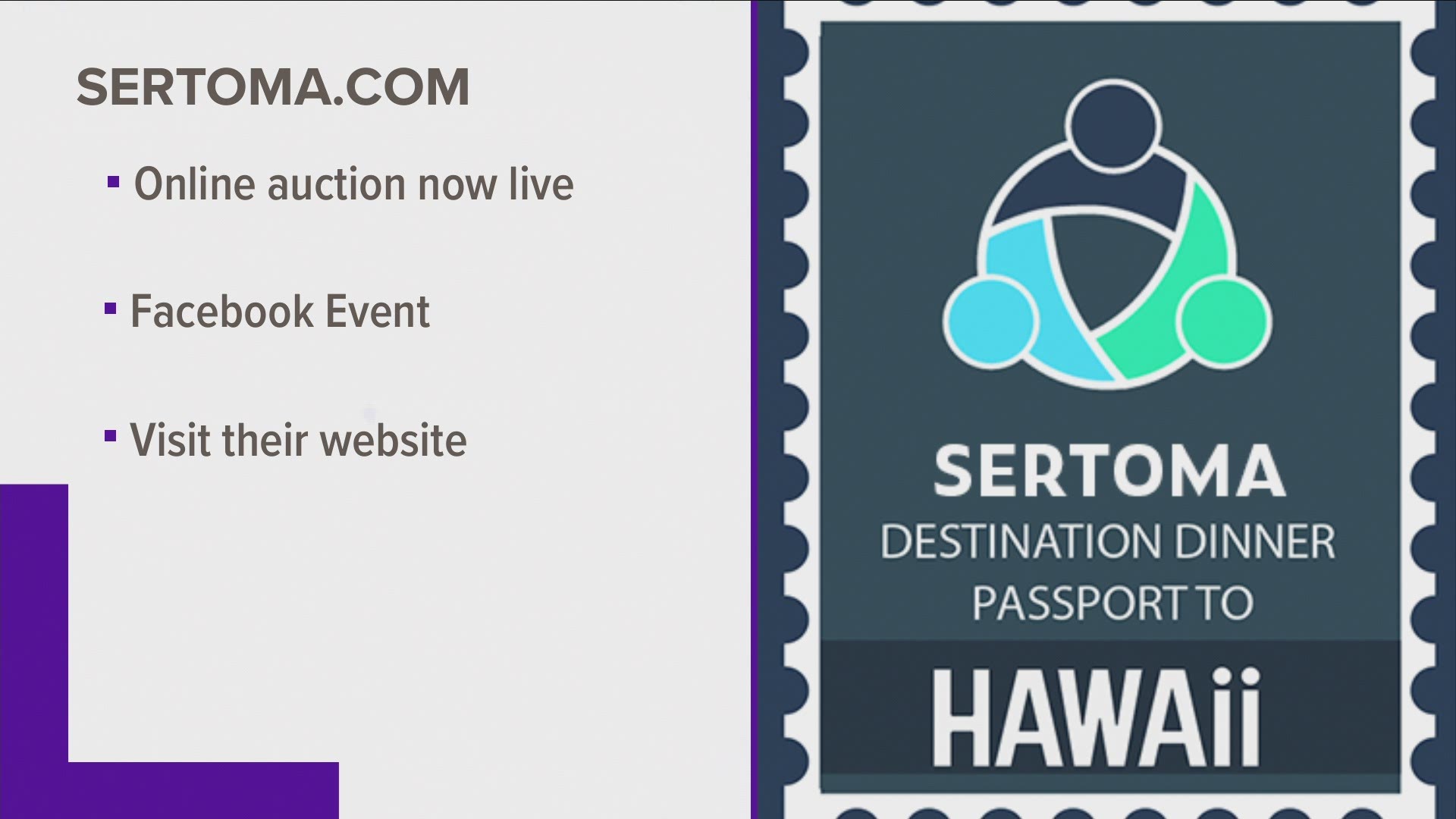 The Destination Dinner and Auction is one of Sertoma's biggest fundraisers. This year they have a Luau-themed event, visit sertoma.com to learn more. 9/14/20-4pm.