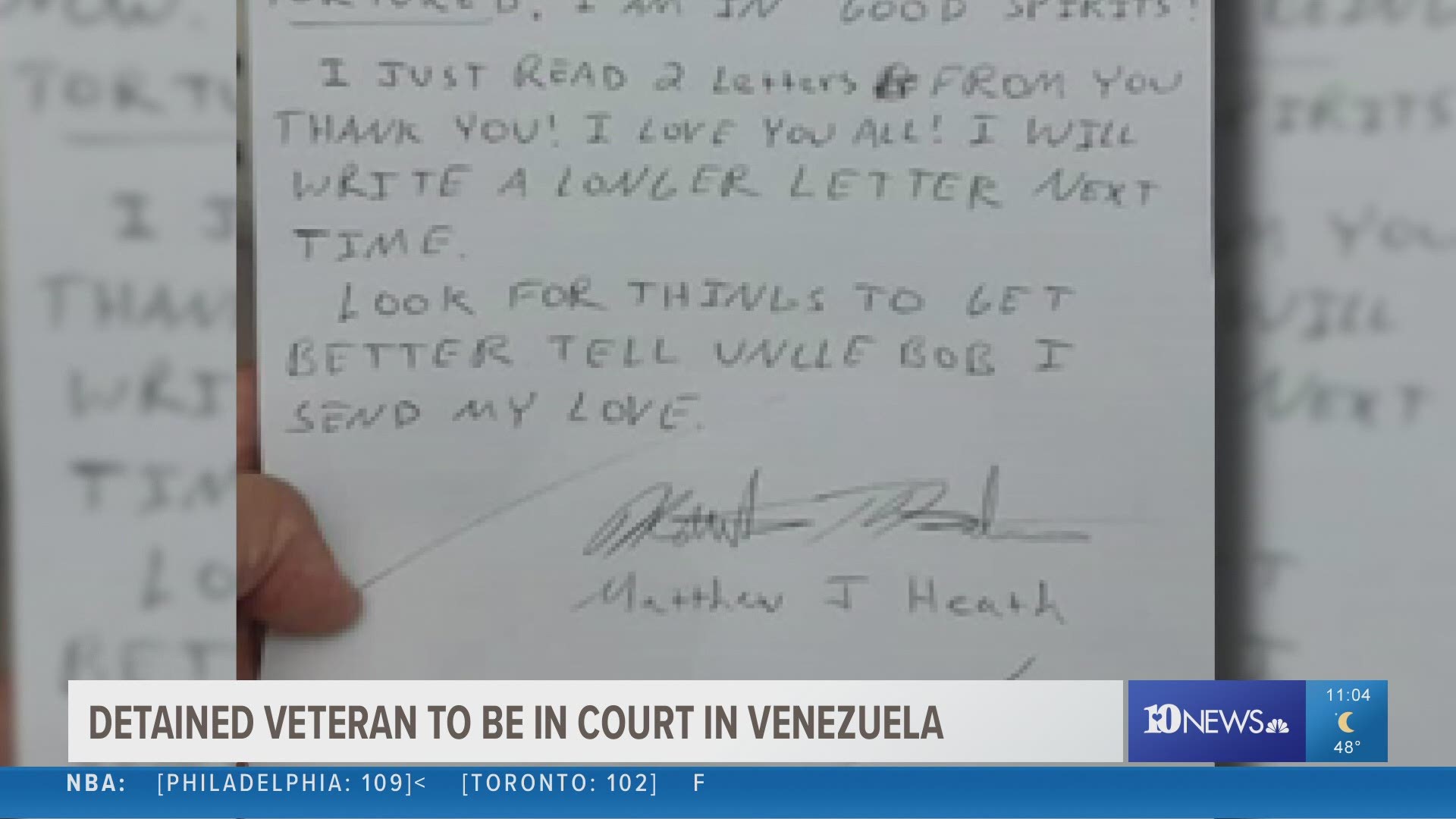 An East Tennessee Marines veteran imprisoned in Venezuela is due back in court for another hearing Wednesday.