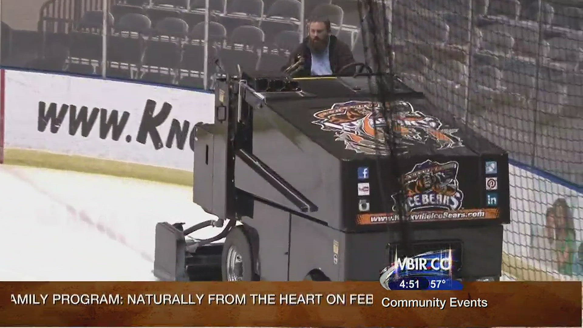 A look at the Zamboni machine that smooths the ice for the Knoxville Ice Bears home games.