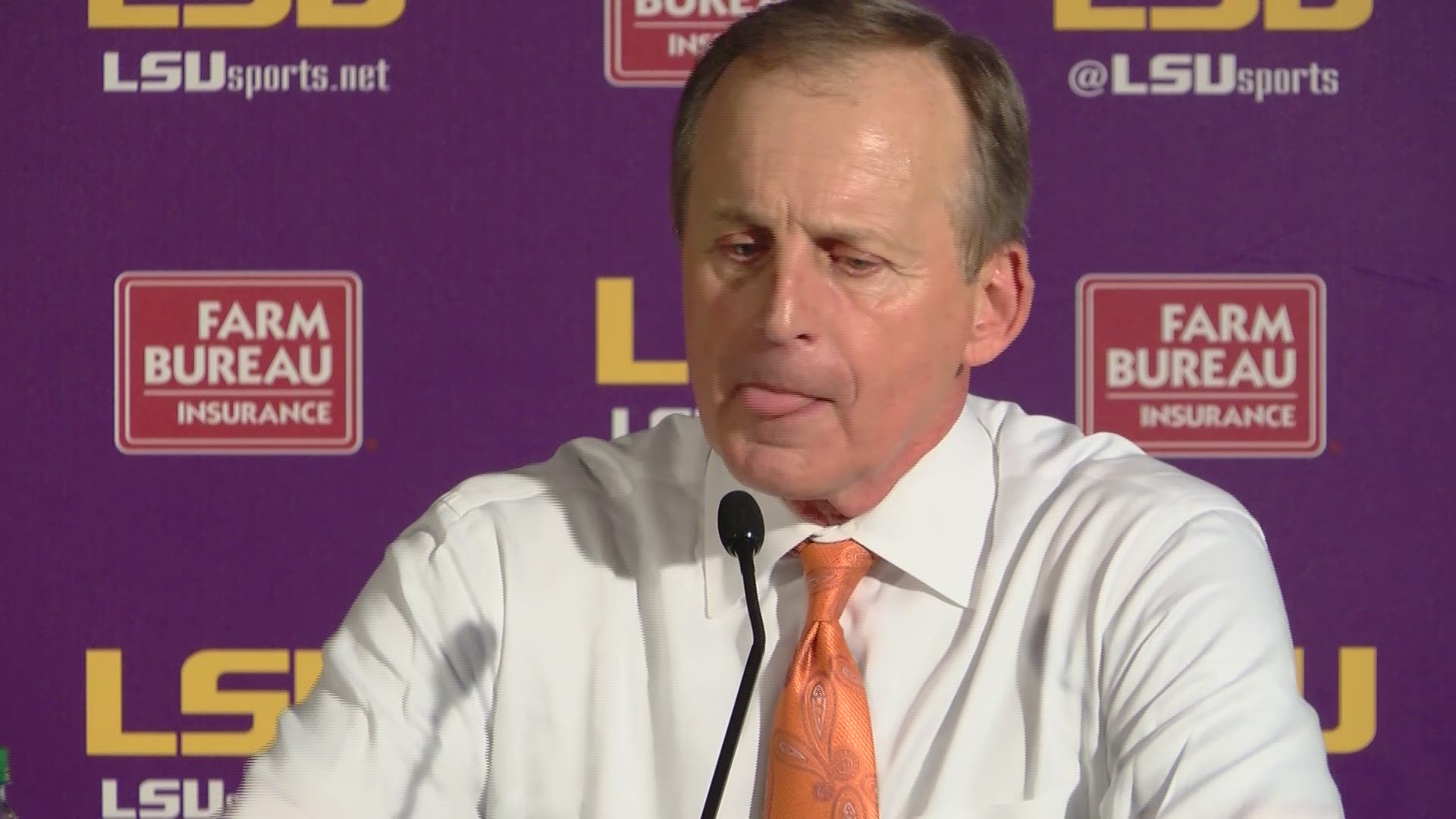 Head coach Rick Barnes speaks to the media following an 82-80 loss to LSU.