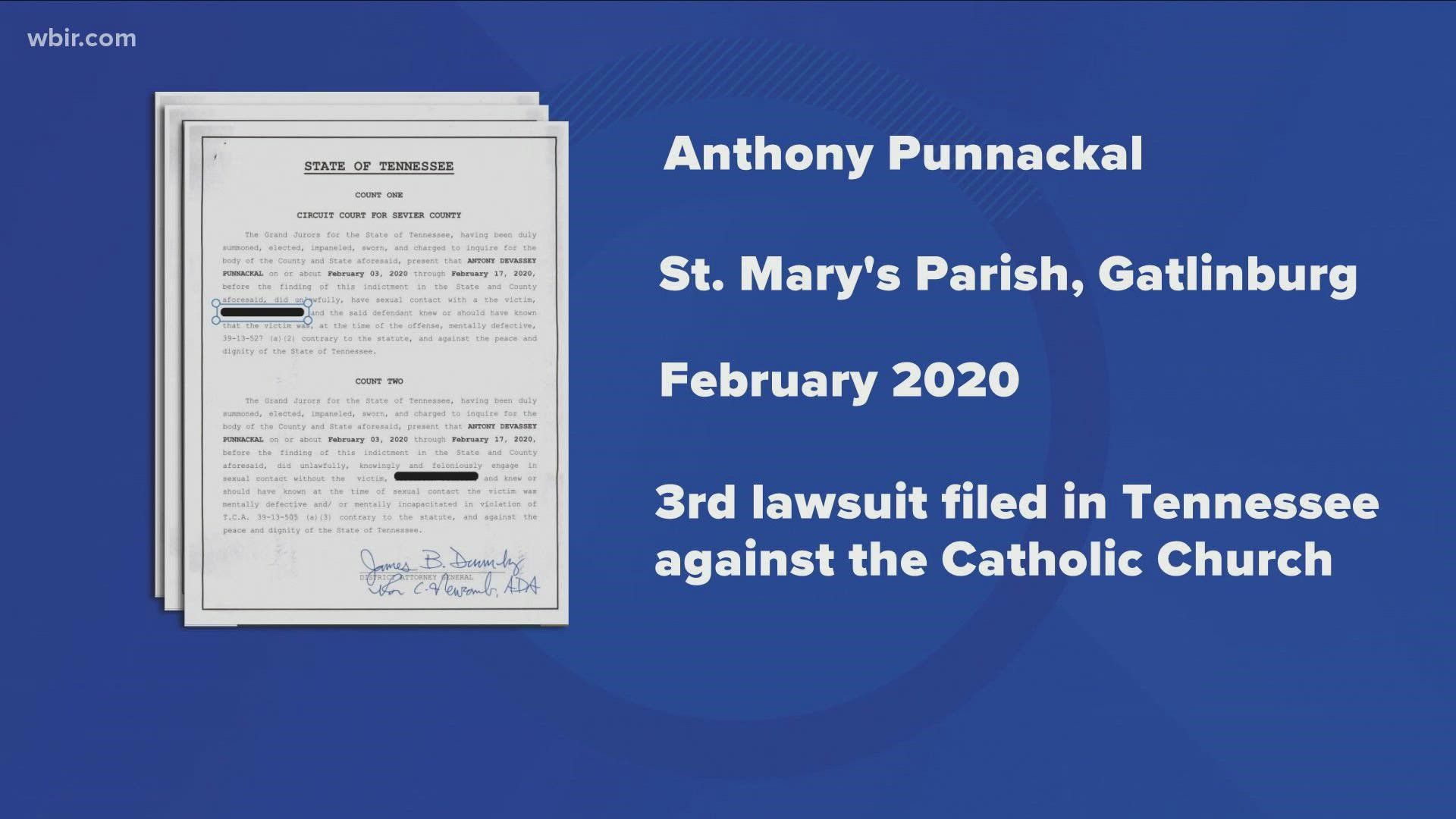 A woman says she was assaulted by father Anthony Punnackal back in in February 2020 while he was leading the Saint Mary's Parish in Gatlinburg.