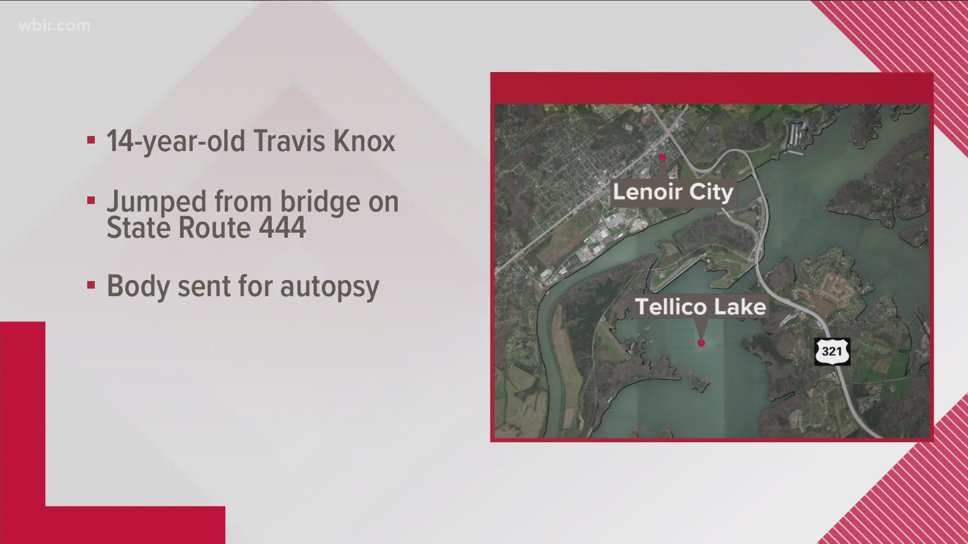 Authorities say the teenager jumped into the water from a bridge and did not resurface.