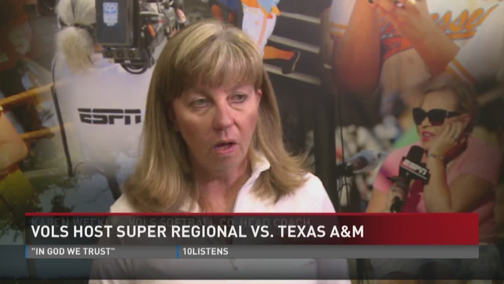 Tennessee softball hosts Texas A&M this weekend with a trip to the College World Series on the line. The Vols took two-of-three from the Aggies in their regular season meeting in College Station.