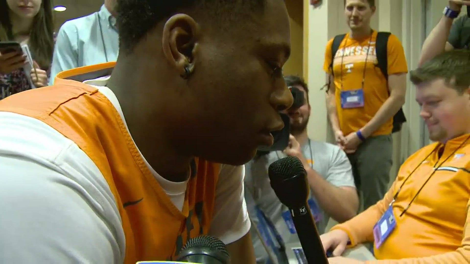 Admiral Schofield had a little fun in the locker room before practice on Friday, asking his teammates the tough questions.