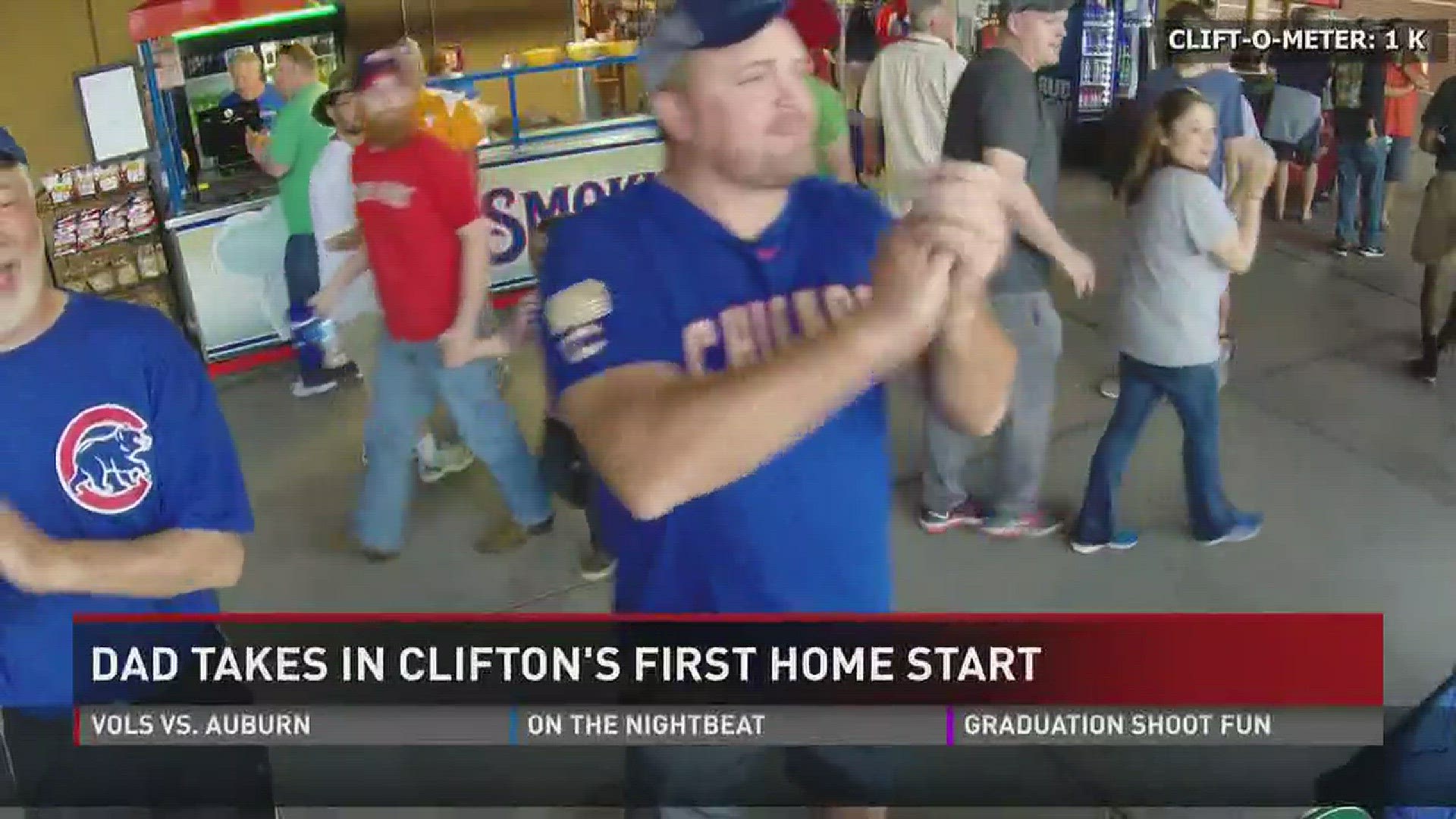 Maryville native Trevor Clifton made his home debut for the Smokies on Friday. His father, Dennis, took it in.