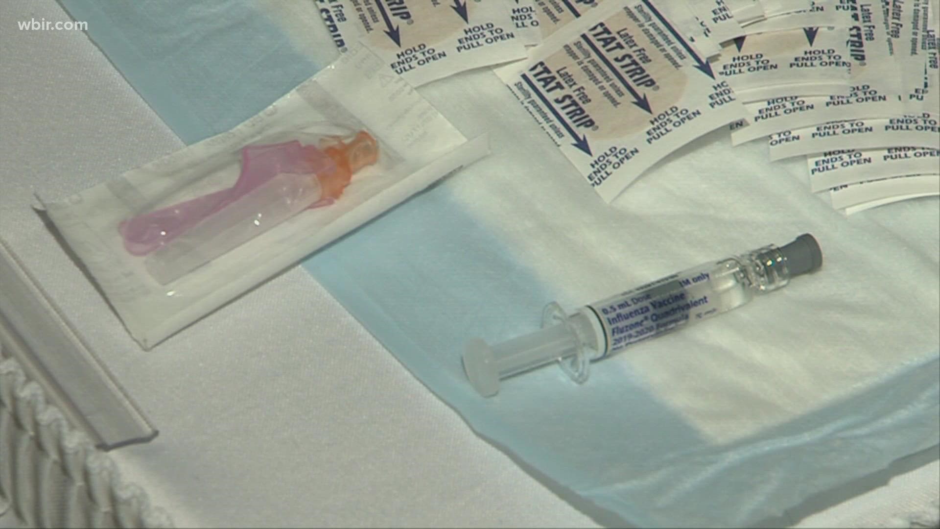 The Knox County Health Department said flu shots, flu mists and high-dose flu vaccines will be available at their clinics.