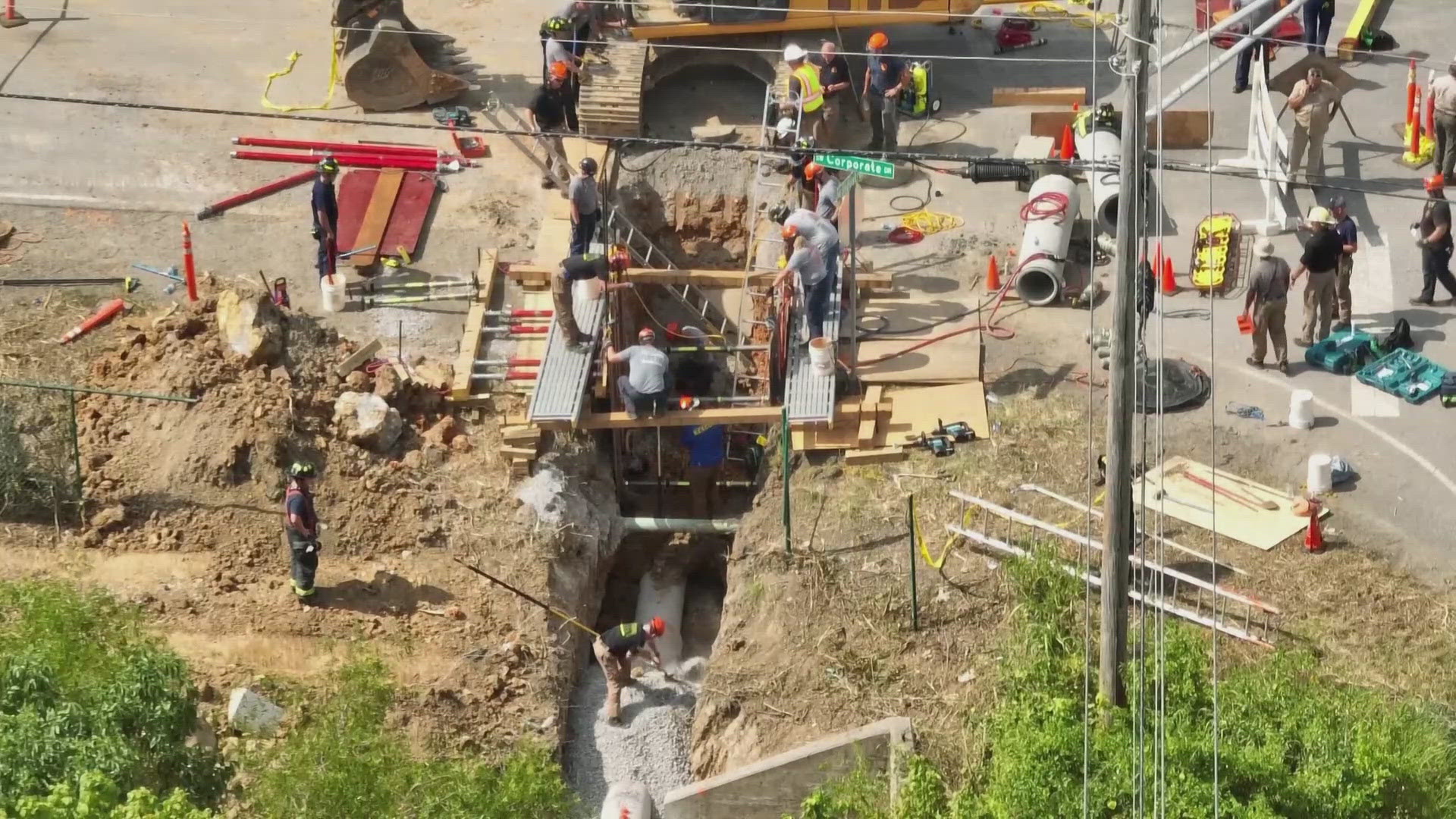 The trench collapse killed a Dillard Construction worker who was around 9 feet below the surface.