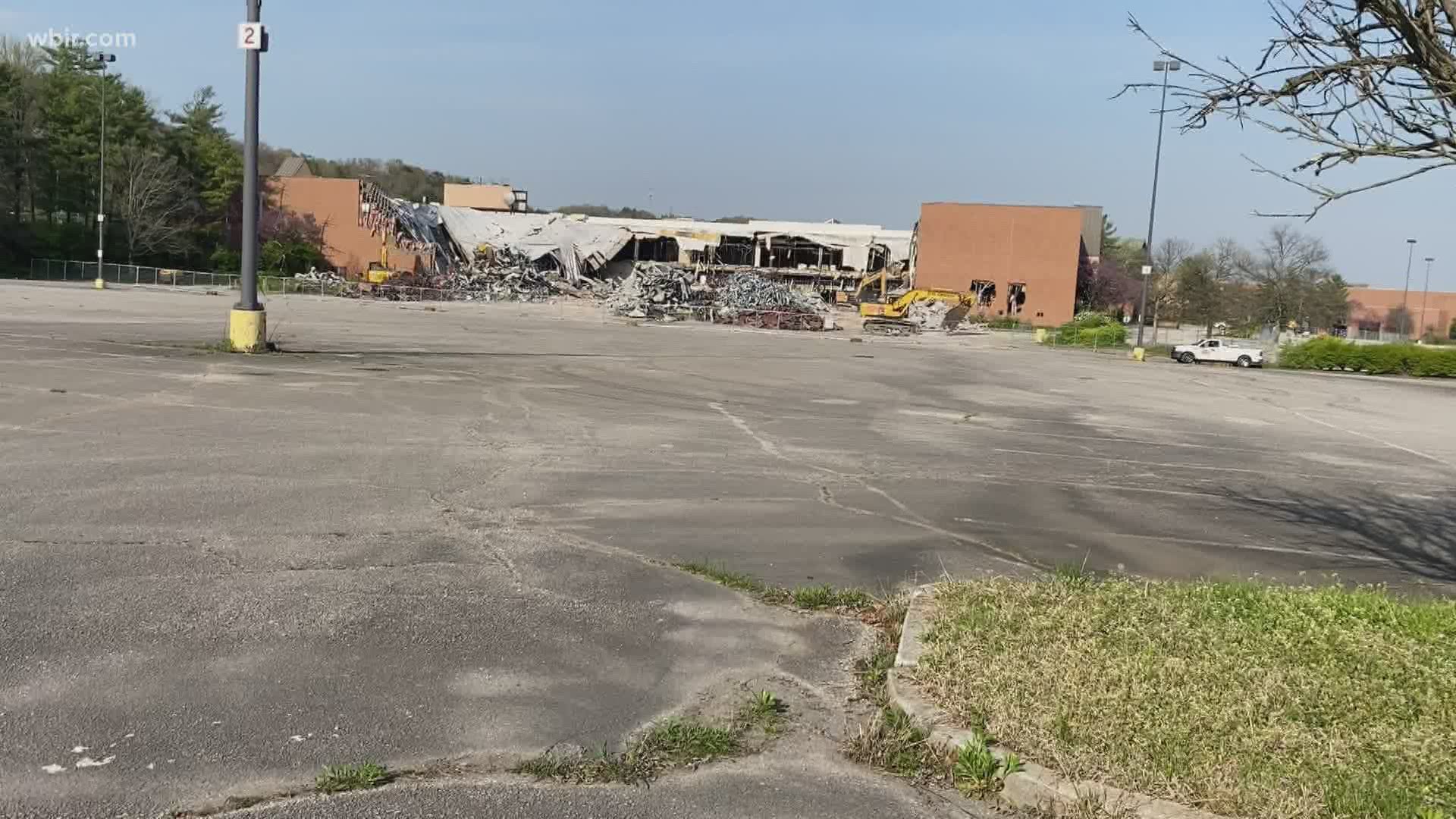 Demolition is underway at the former mall. It is set to become an Amazon delivery station.