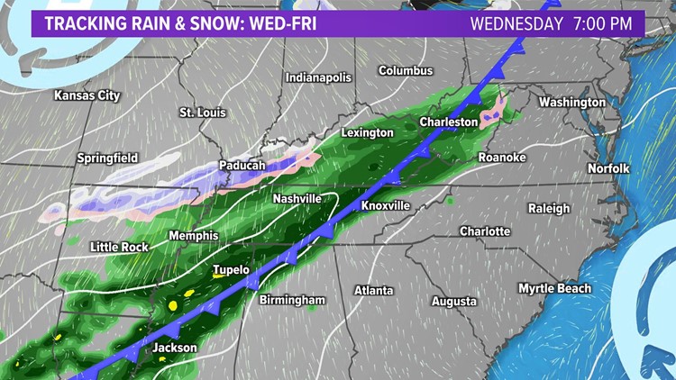 Tracking rain and snow Wednesday night into Thursday AM