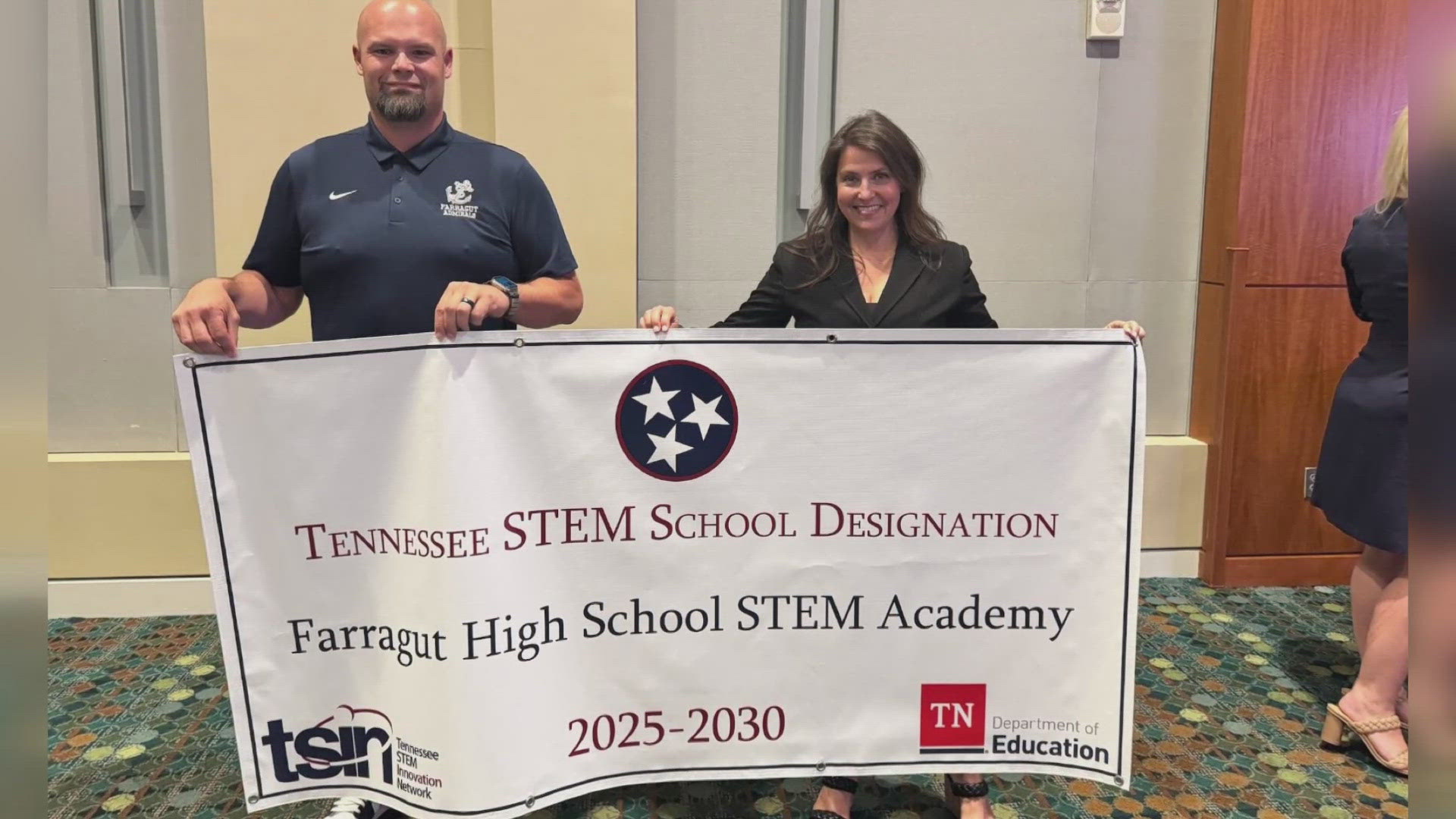 State leaders awarded both Holston Middle School and Farragut High School with prestigious STEM designations. 