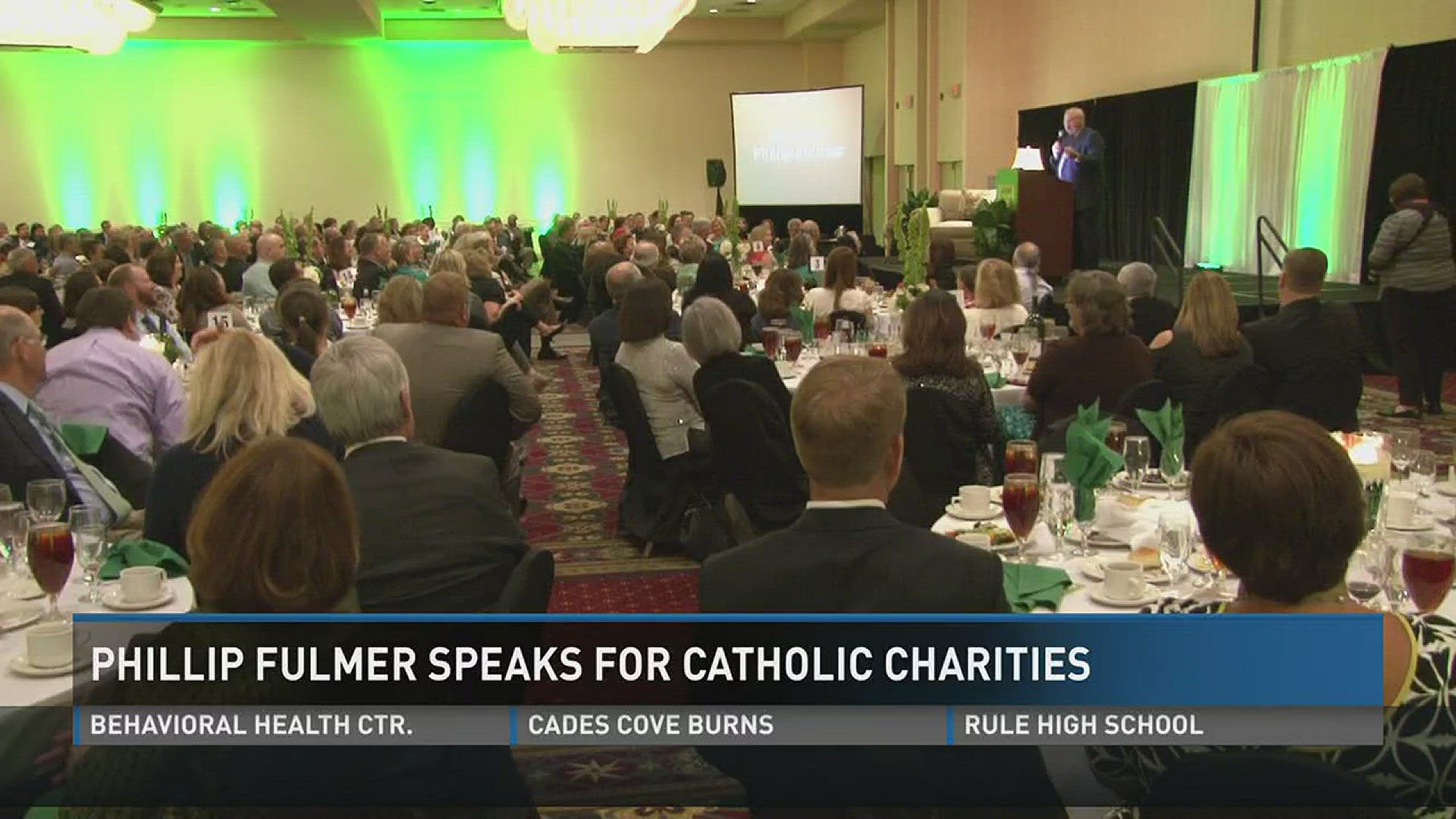 March 9, 2017: Former Tennessee head football coach Phillip Fulmer spoke at a fundraiser for Catholic Charities of East Tennessee.