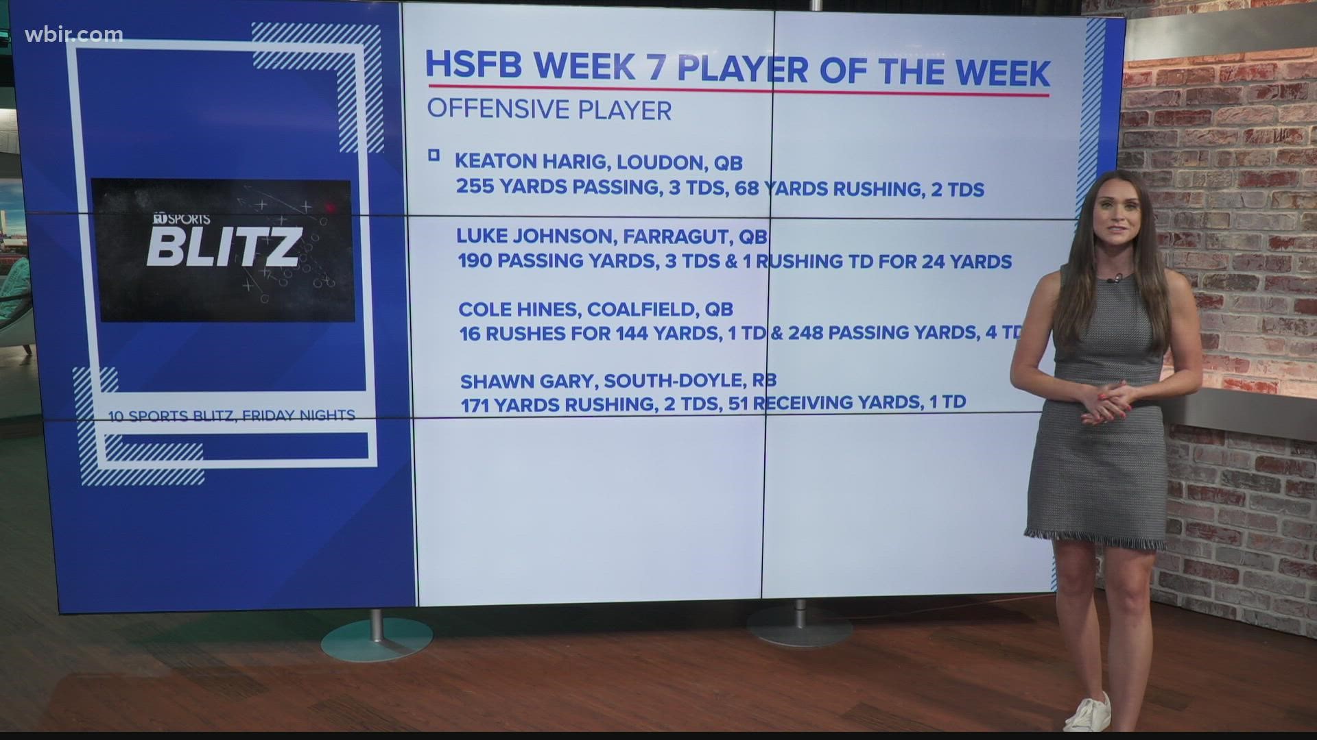 Here's a look at Week Seven's offensive nominees for Player of the Week.