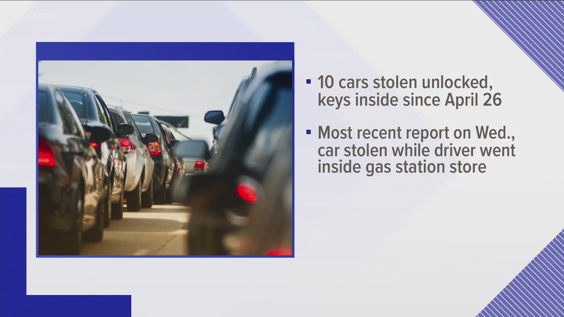 A warning from the Morristown Police Department: don't leave your keys in your car!