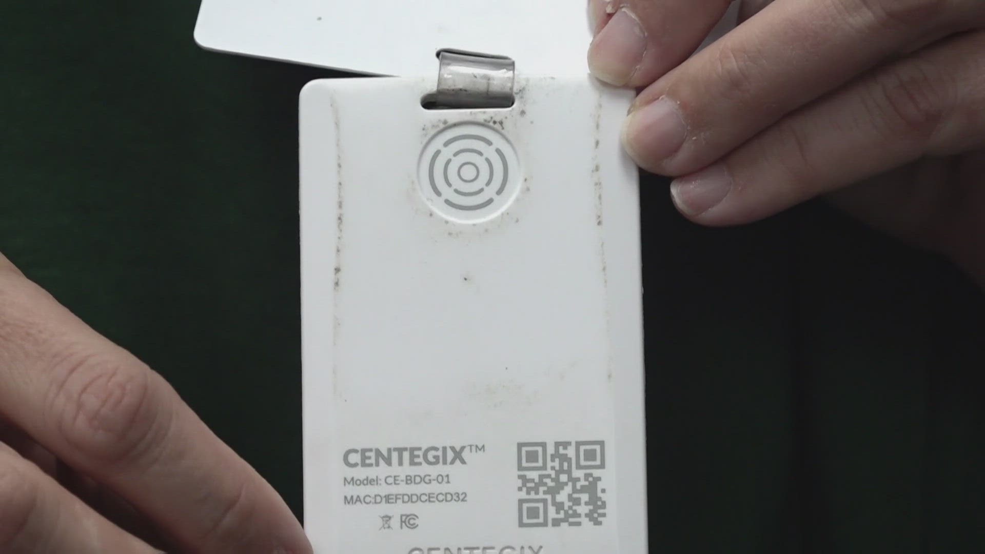 At Clinton Elementary School, staff can use a school-wide alert system through a "Centegix badge."