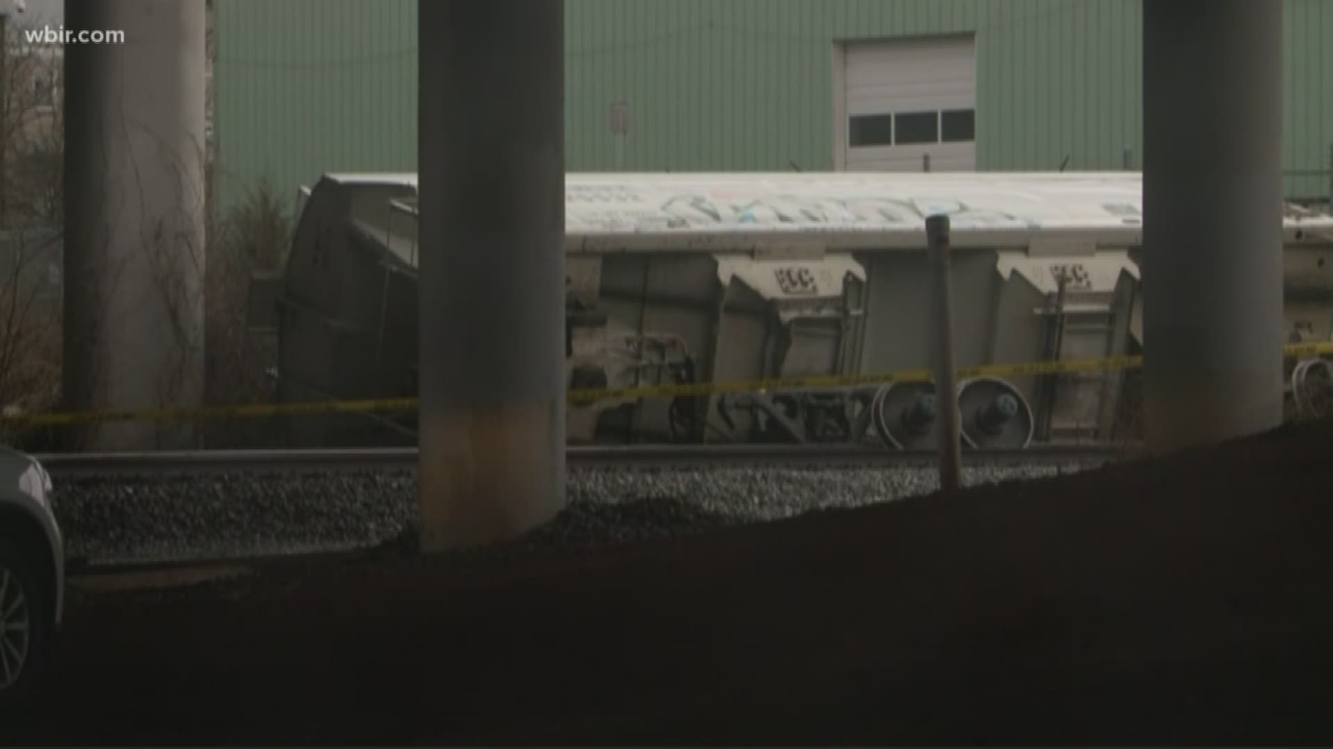 Knoxville police and fire crews responded to Concord Street after seven train cars derailed Wednesday afternoon.
