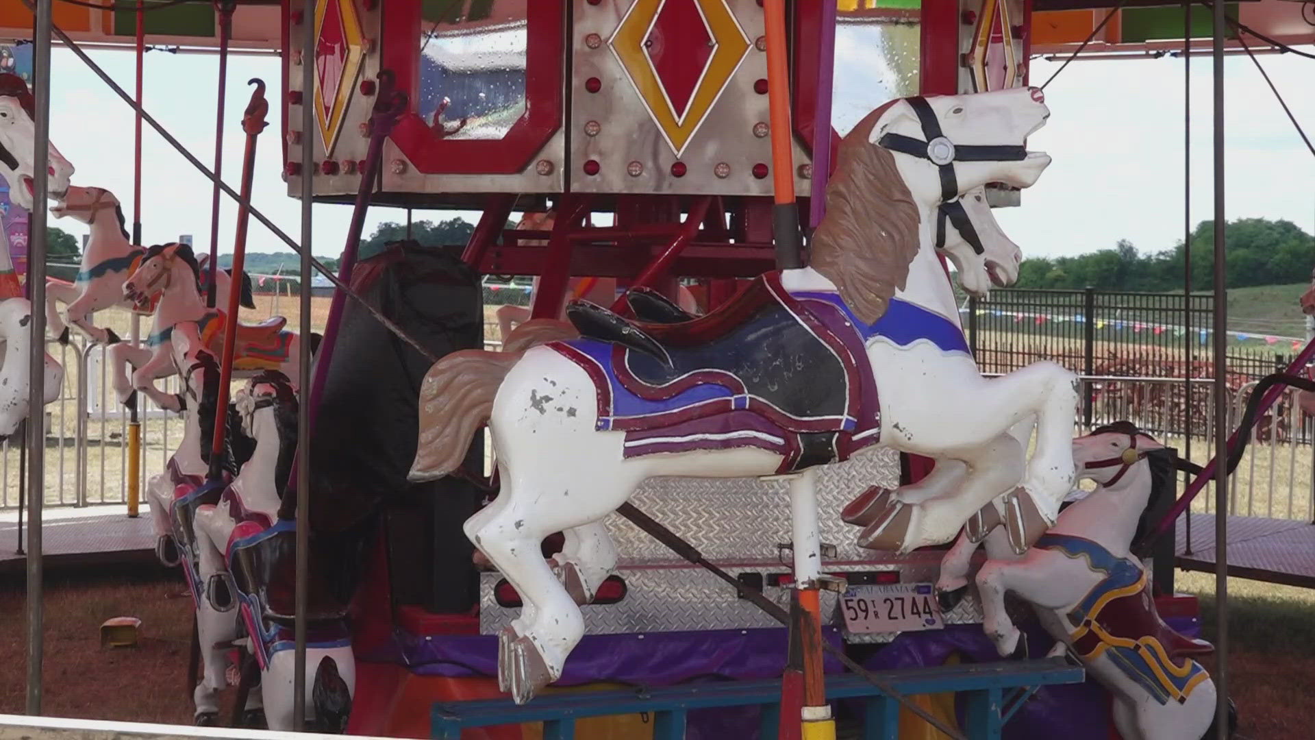 A video surfaced online of a carousel malfunctioning. It shows a mother and her son on a ride when the horse the child is on swings out.