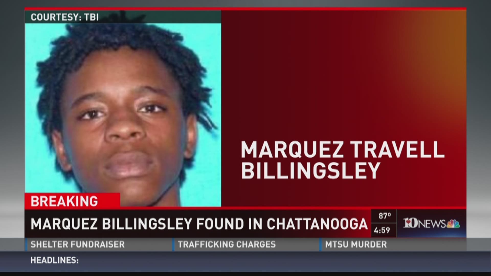 Marquez Billingsley, who is on the TBI's Top 10 Wanted list, was apprehended in Chattanooga.o