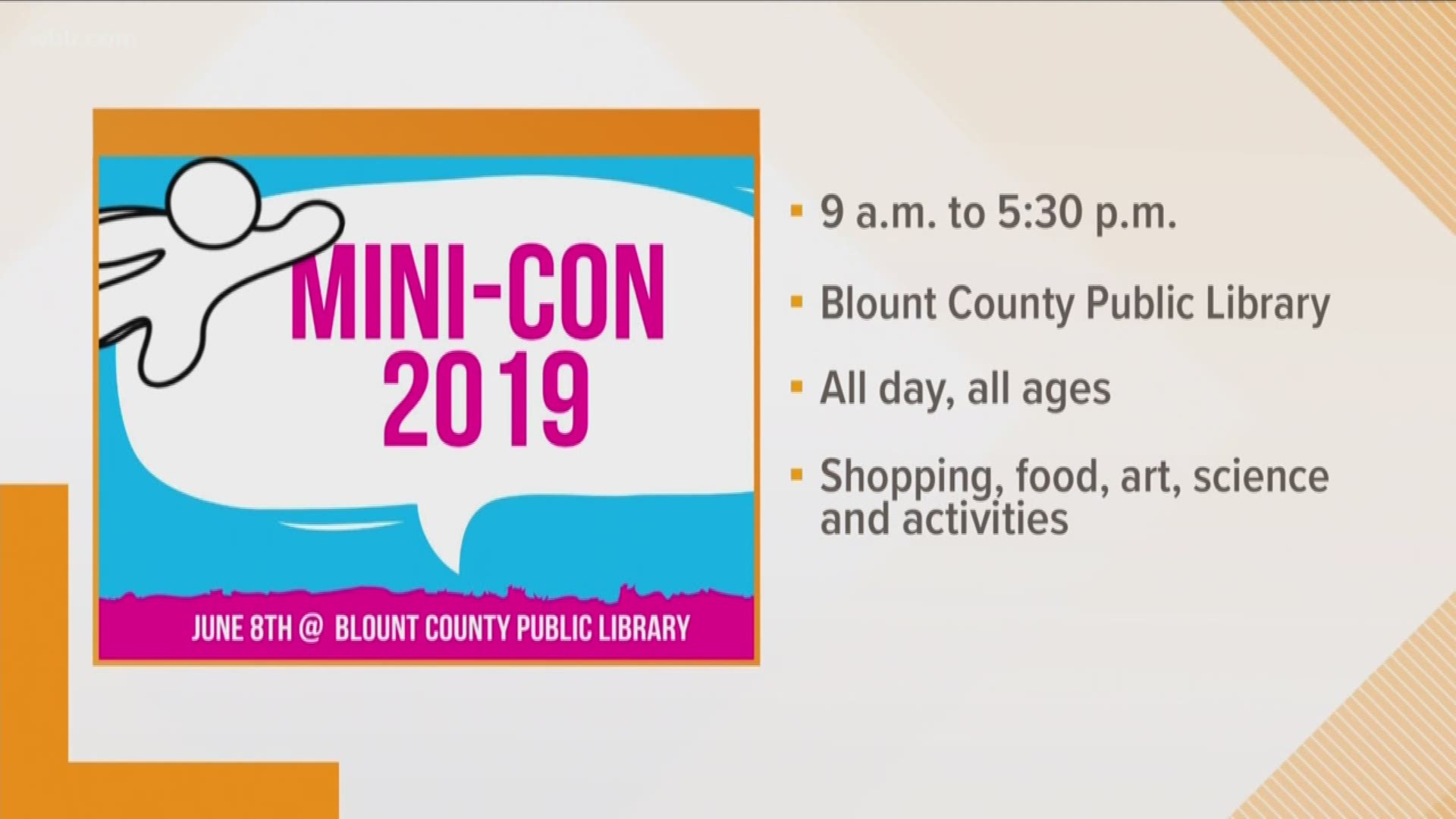 If you're looking for something fun to do with the family Saturday, you can bring them to Blount County Public Library for Mini Con. Jennifer Spirko came from the library to talk about the friendly neighborhood comic convention.