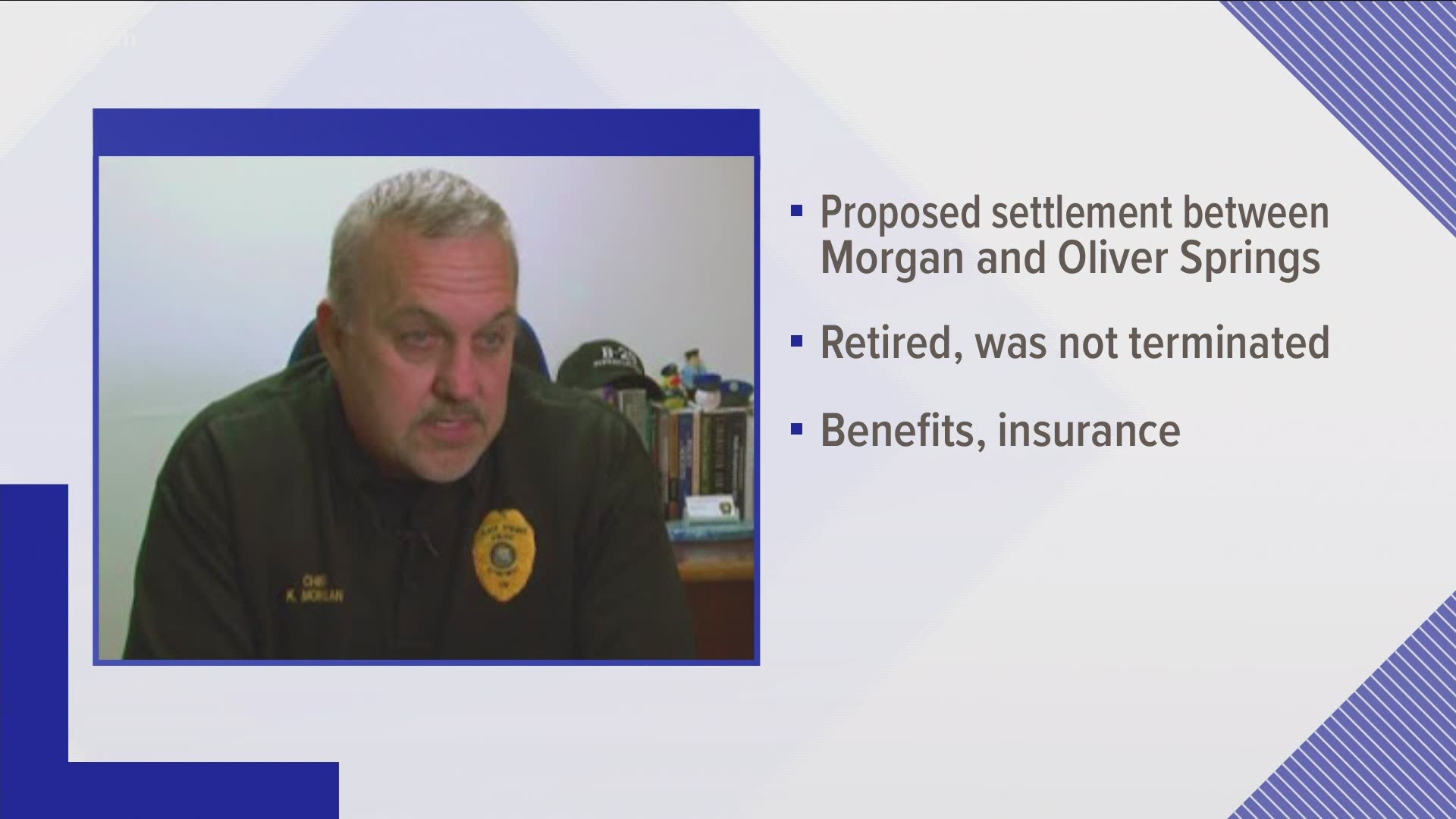 The Town of Oliver Springs reached an agreement with its former police chief after the mayor dismissed him last month.