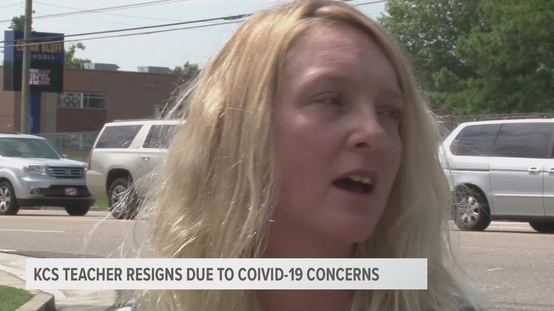 The teacher suffers from a weakened immune system and says she blames Knox County Schools leaders for failing to do more to stop the spread of the virus.