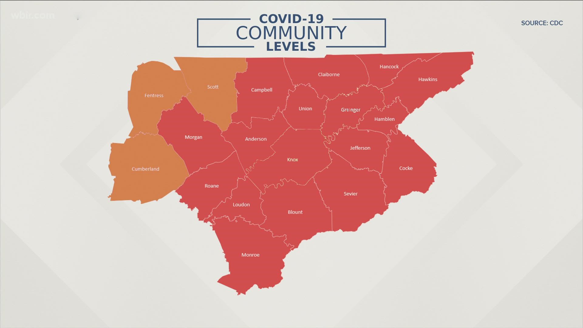 The agency is still advising that people, including schoolchildren, wear masks where the risk of COVID is high. That's still the situation for East TN currently.