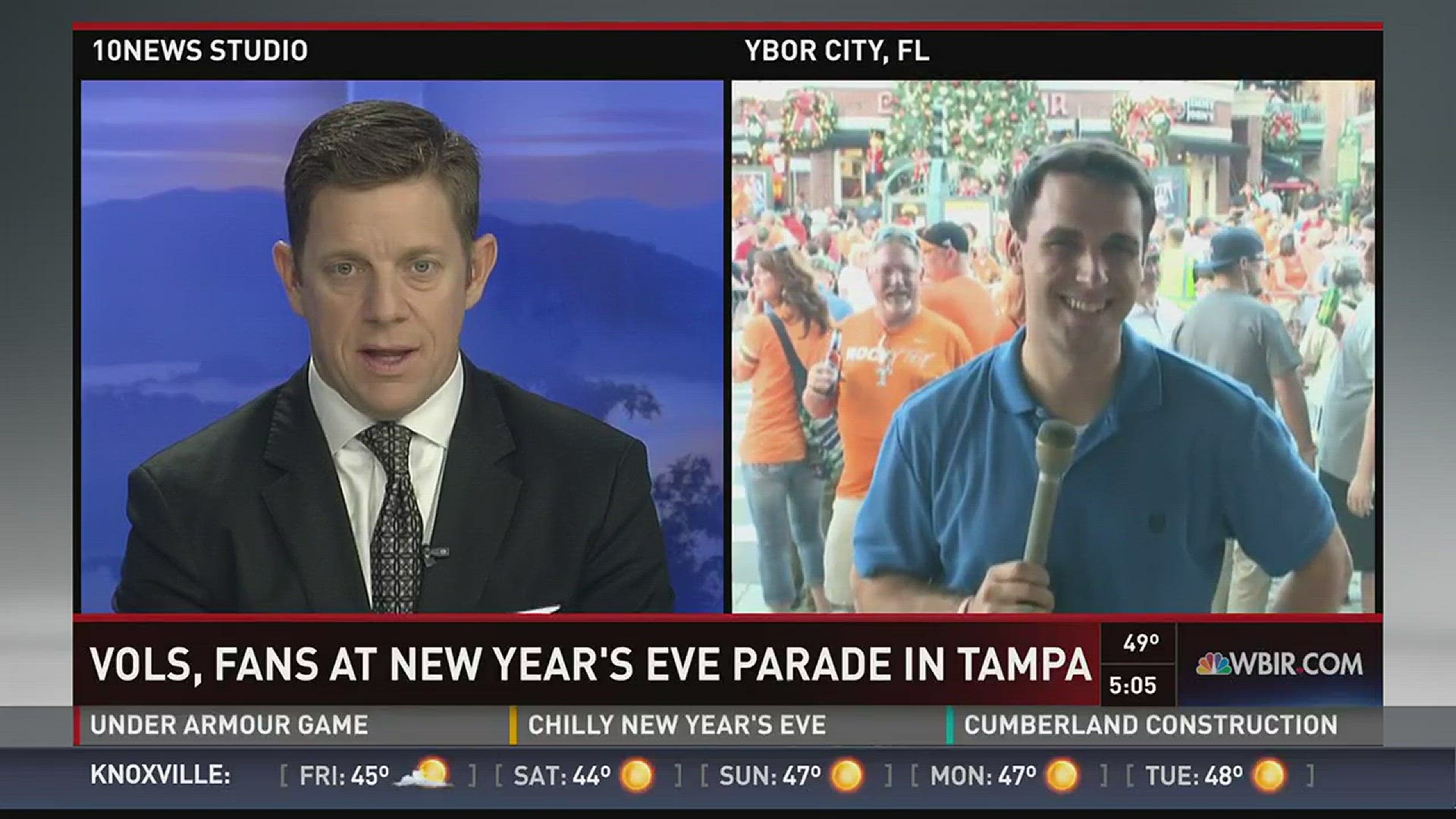 Tennessee fans are celebrating New Year's Eve with a parade and party in Tampa, and looking forward to the Vols appearance in the Outback Bowl on Friday.