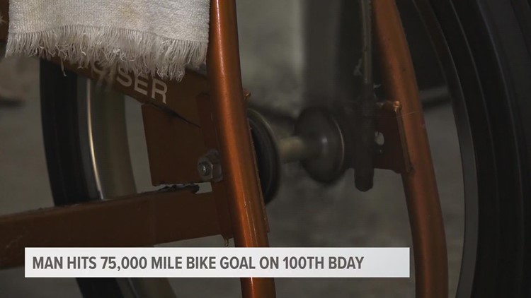 100-year-old finishing 75,000 mile biking milestone on birthday