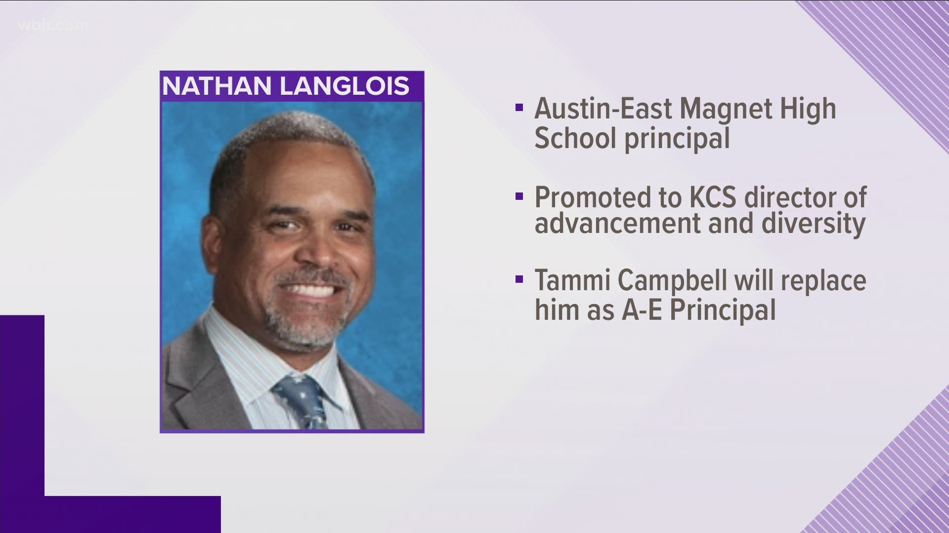 Nathan Langlois is being promoted to the Director of Advancement and Diversity position in Knox County Schools.