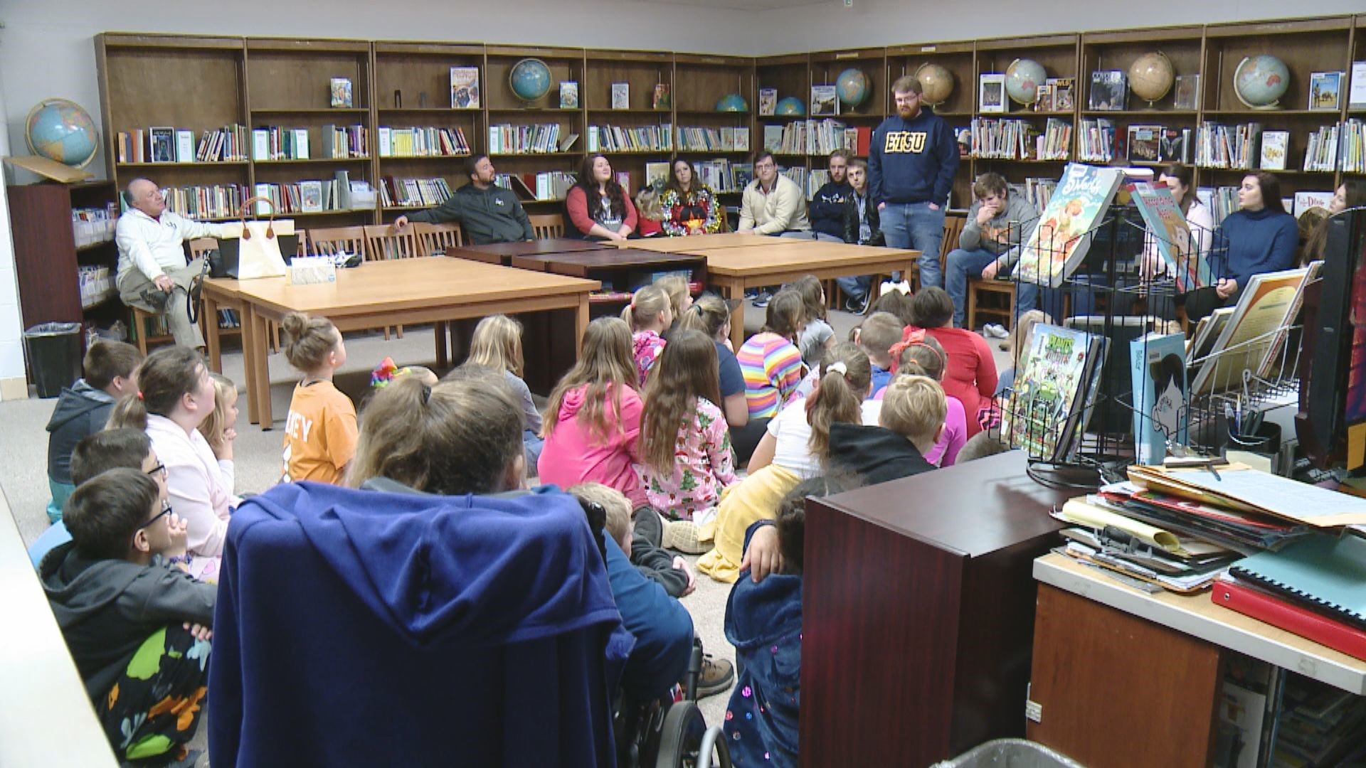 Dec. 20, 2018:  College students and graduates returned to Briceville Elementary School to show the children a clear path to higher education via scholarships from the Coal Creek Watershed Foundation.