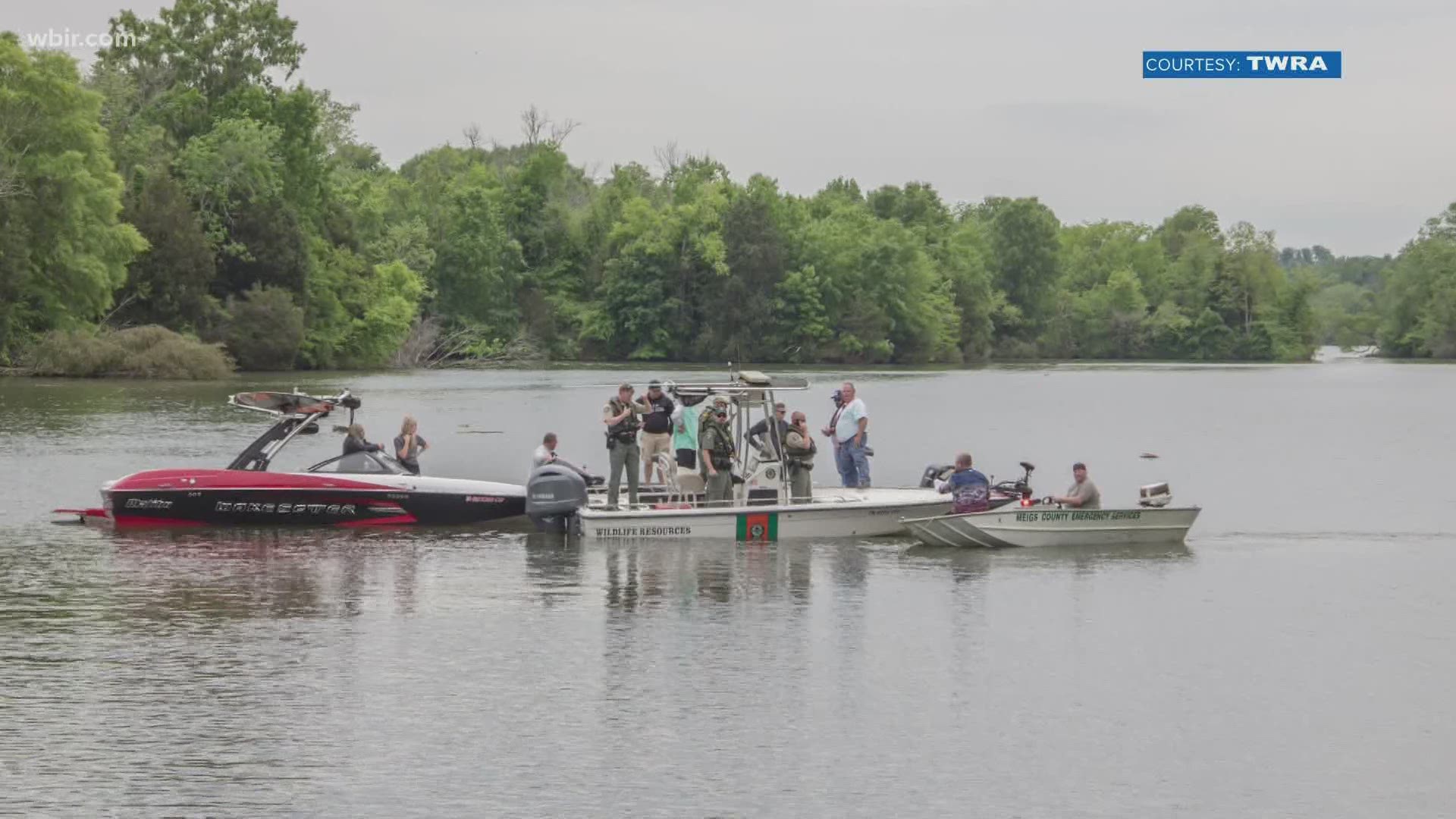 The TWRA said a second boater was able to swim to shore when it happened.