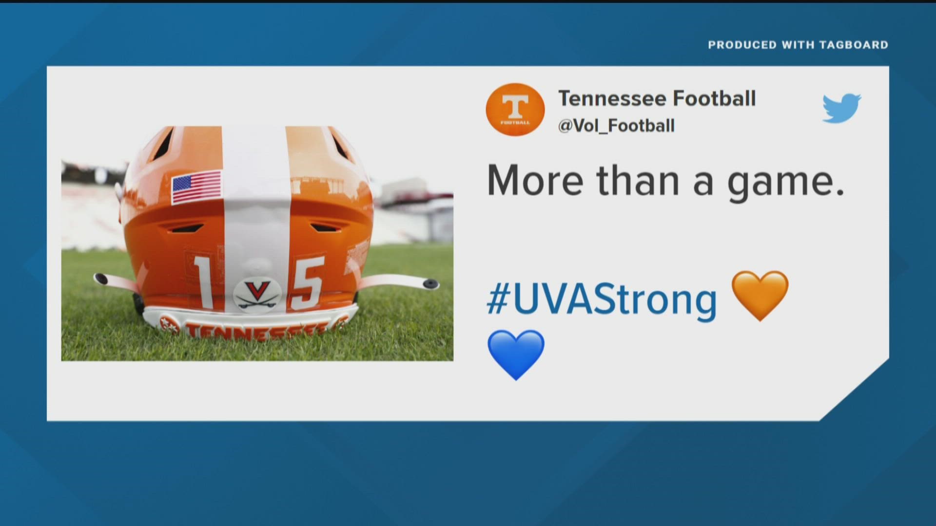 The Vols are showing support for the Univesity of Virginia in Saturday's game against South Carolina.