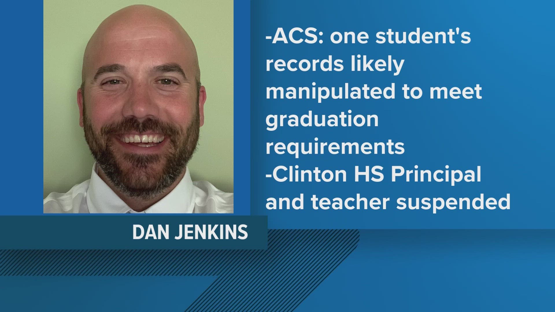 The principal of Clinton High School has resigned and a teacher is suspended after district leaders say at least one student's records were manipulated.