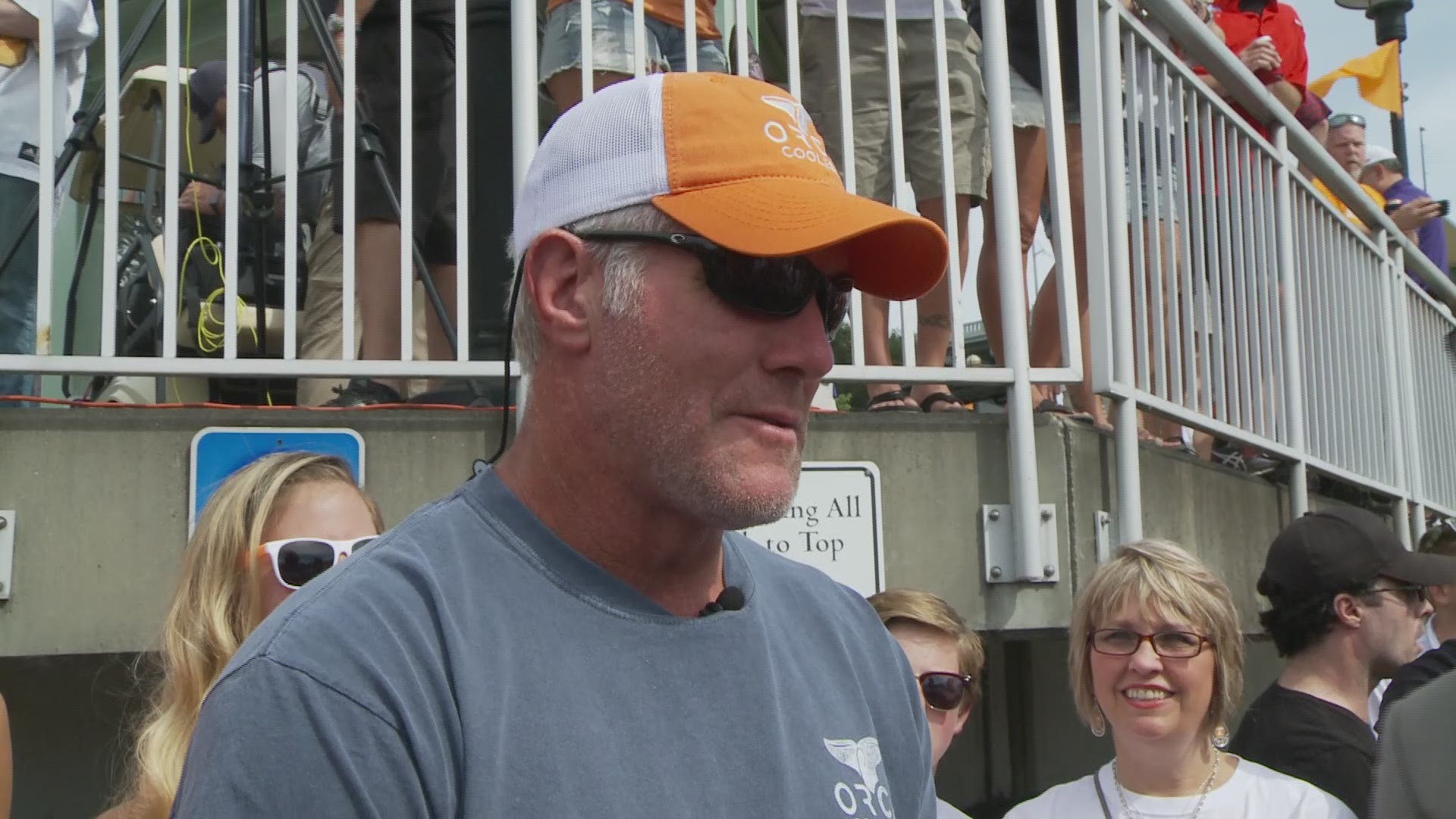 NFL Hall of Famer Brett Favre promotes Orca coolers before Saturday's game against Georgia. Favre talked retirement, Knoxville, Peyton Manning, Reggie White, and more football topics.